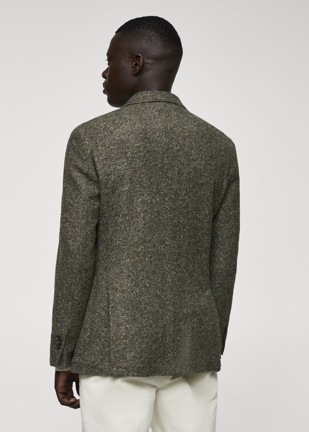 Herringbone print virgin wool blazer - Reverse of the article