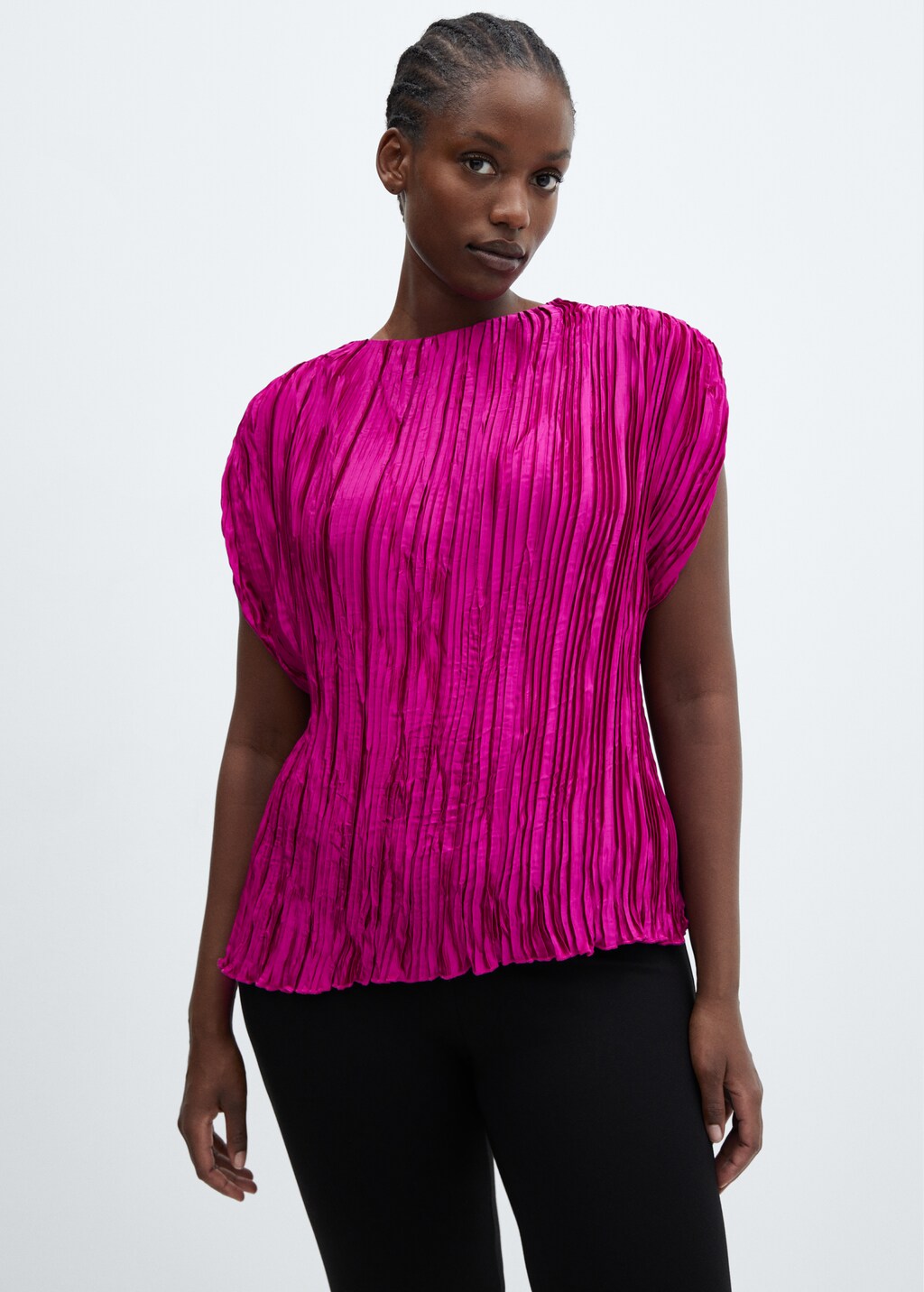 Satin pleated blouse - Details of the article 5