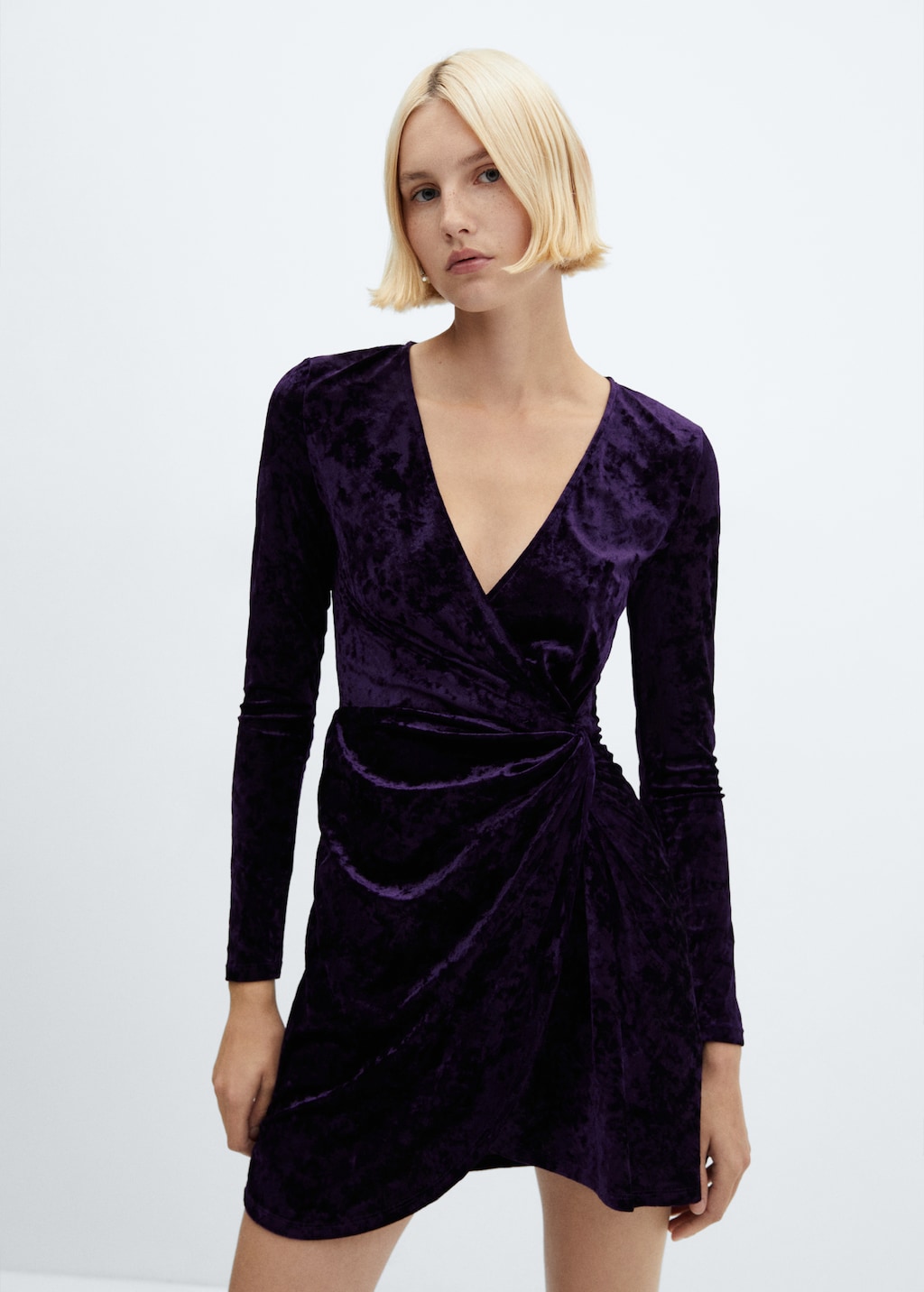 Velvet crossed dress - Medium plane