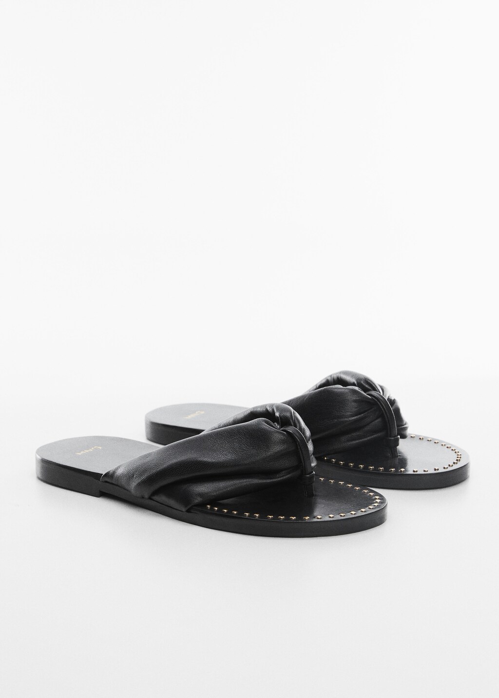 Studded leather sandals - Medium plane