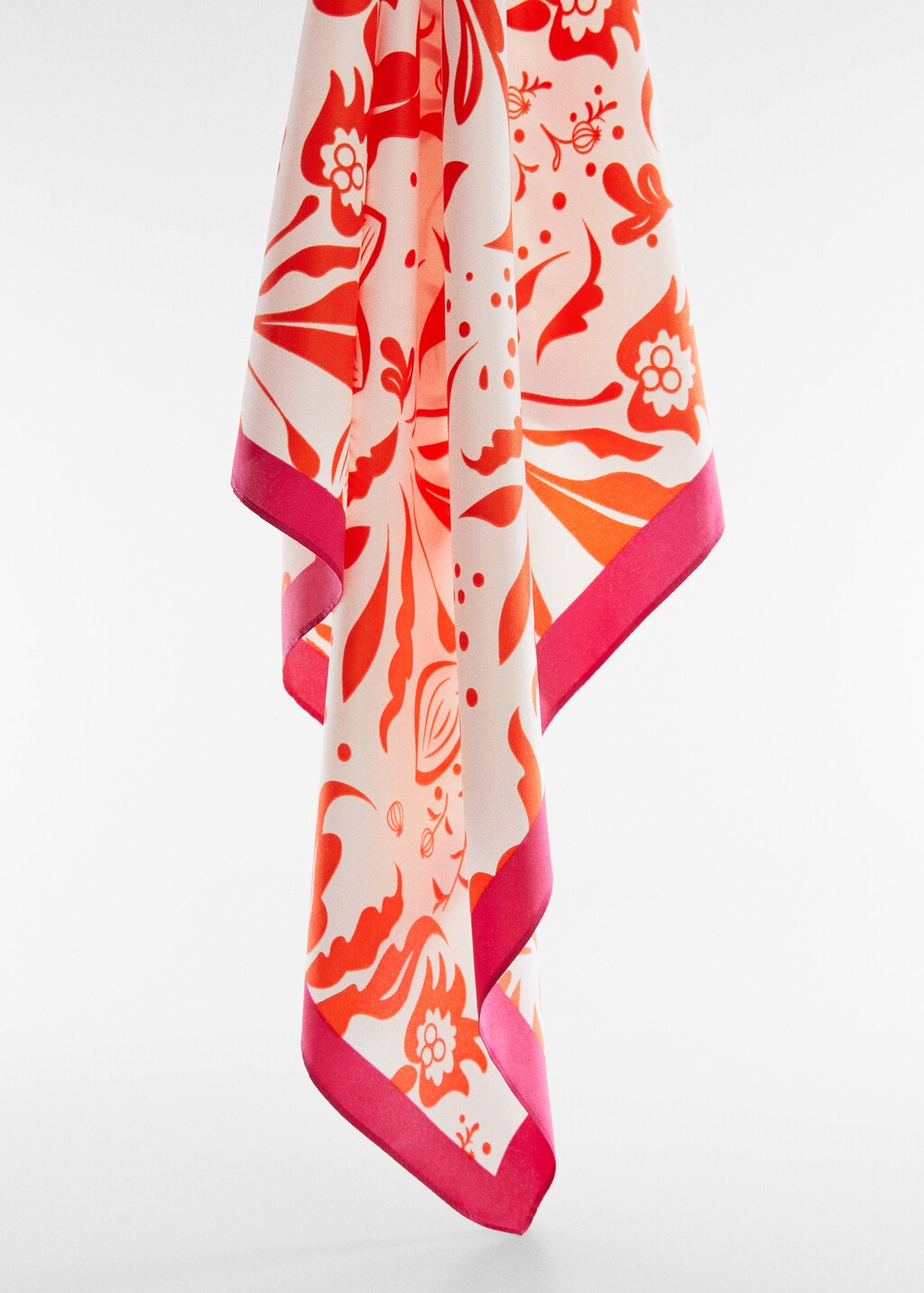 Printed satin scarf - Medium plane