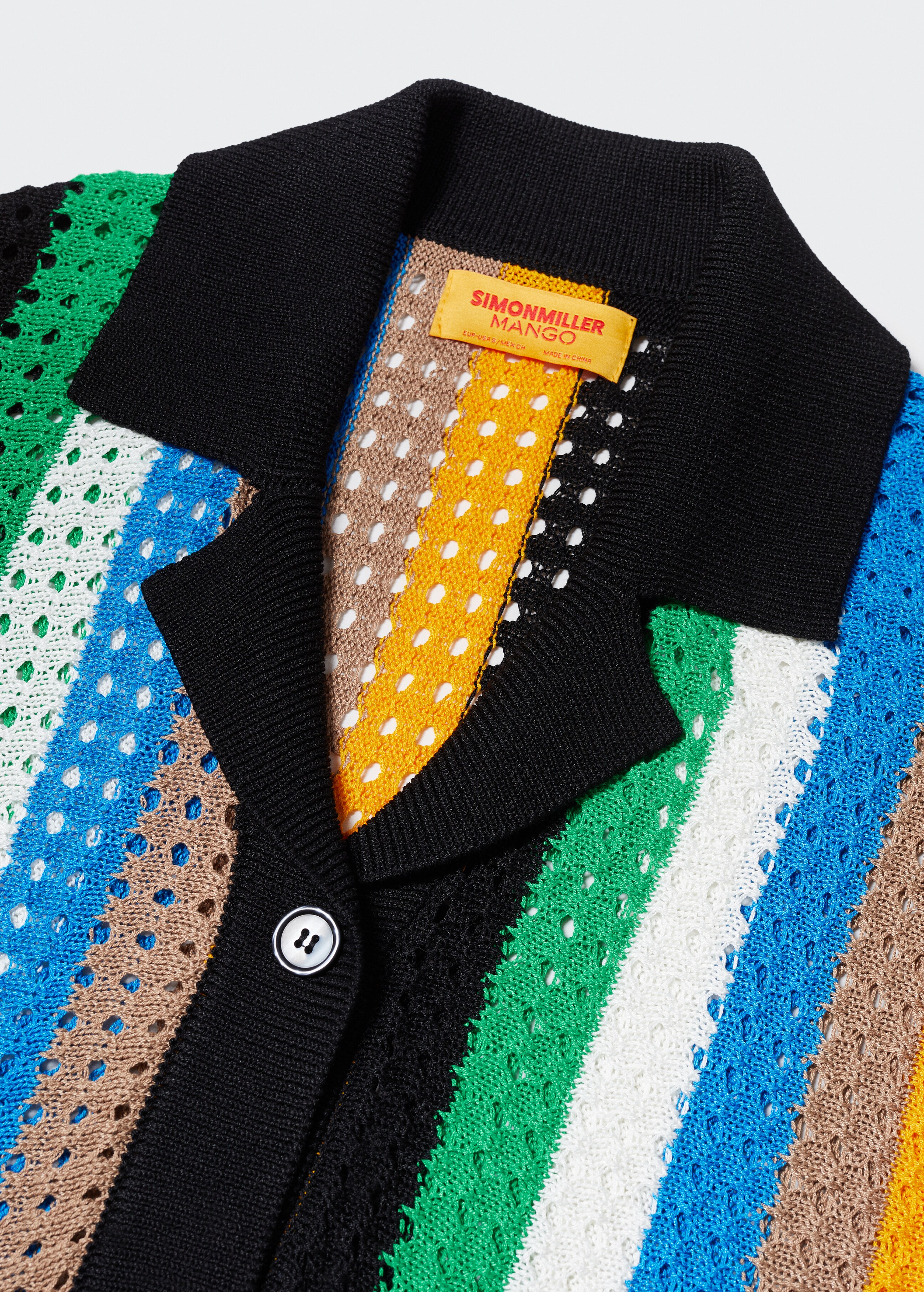 Oversized openwork knitted polo shirt - Details of the article 8