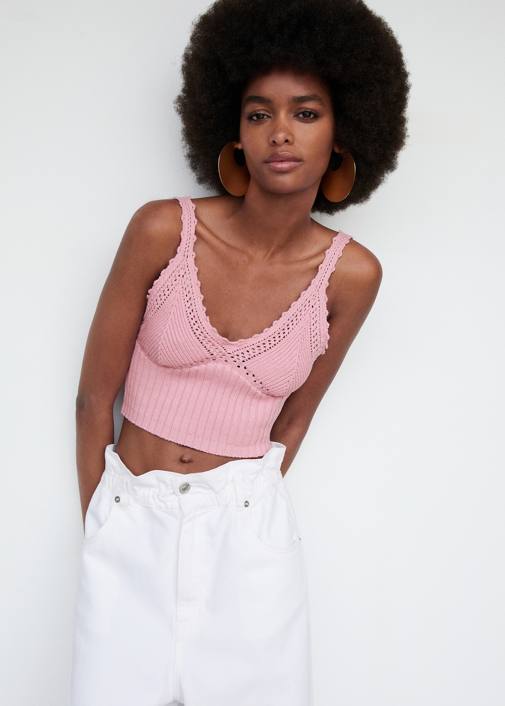 Knitted cropped top Women MANGO OUTLET United Kingdom