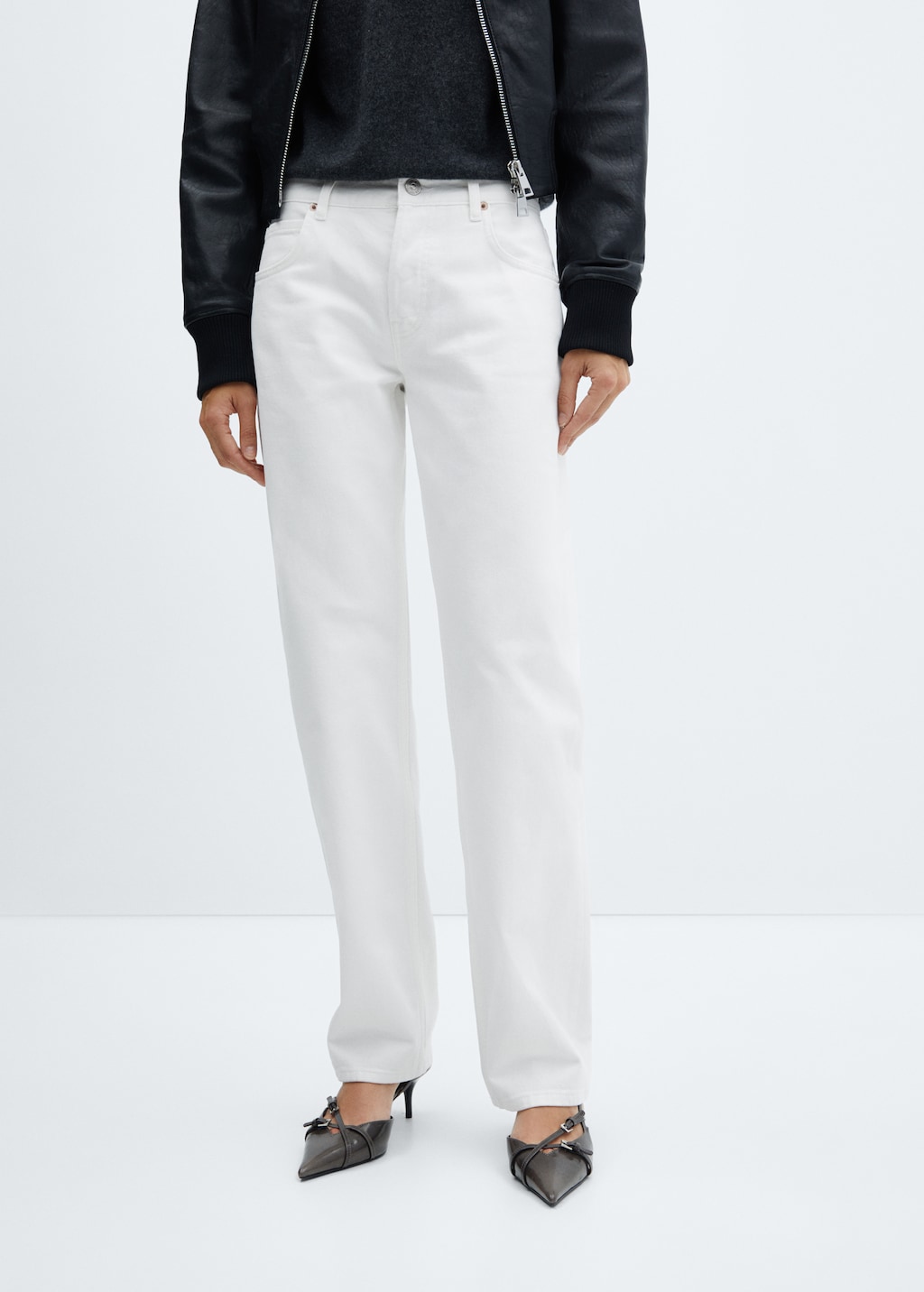 Mid-rise straight jeans - Medium plane