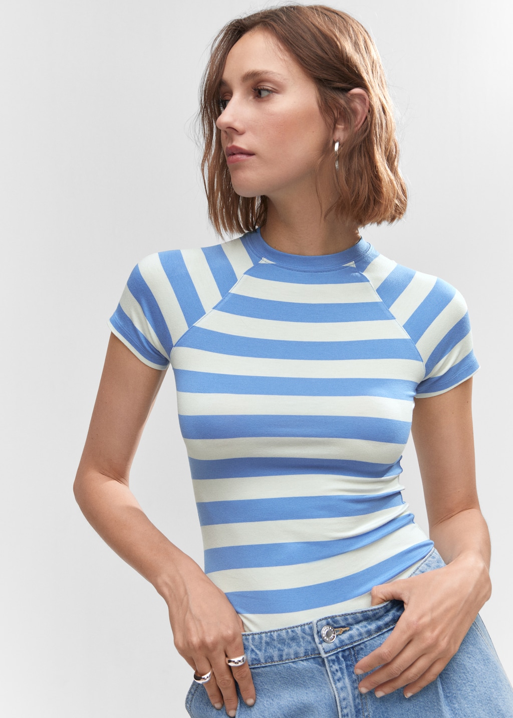 Striped print T-shirt - Medium plane