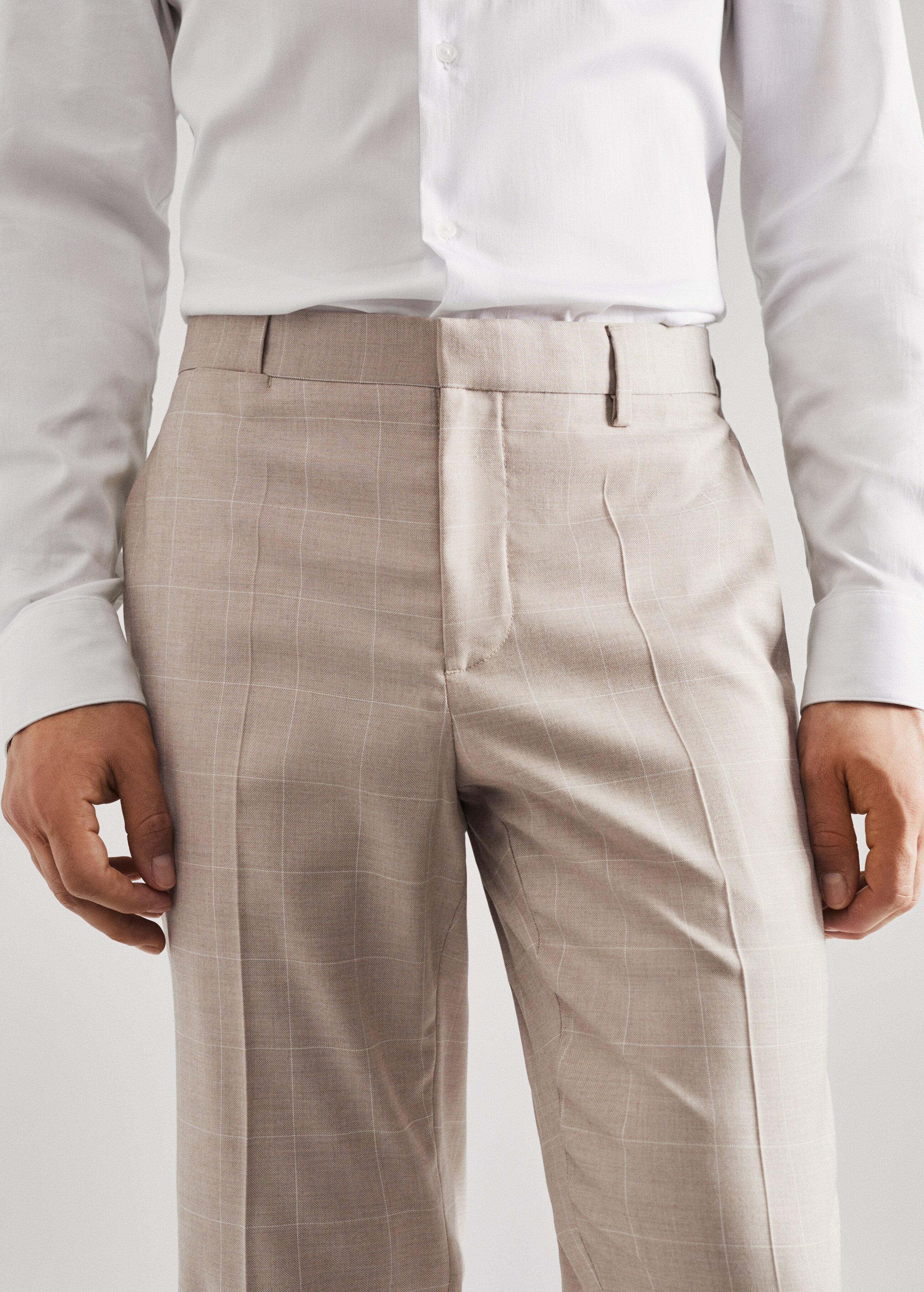 Pantalón traje super slim fit cuadros - Detalle del artículo 1