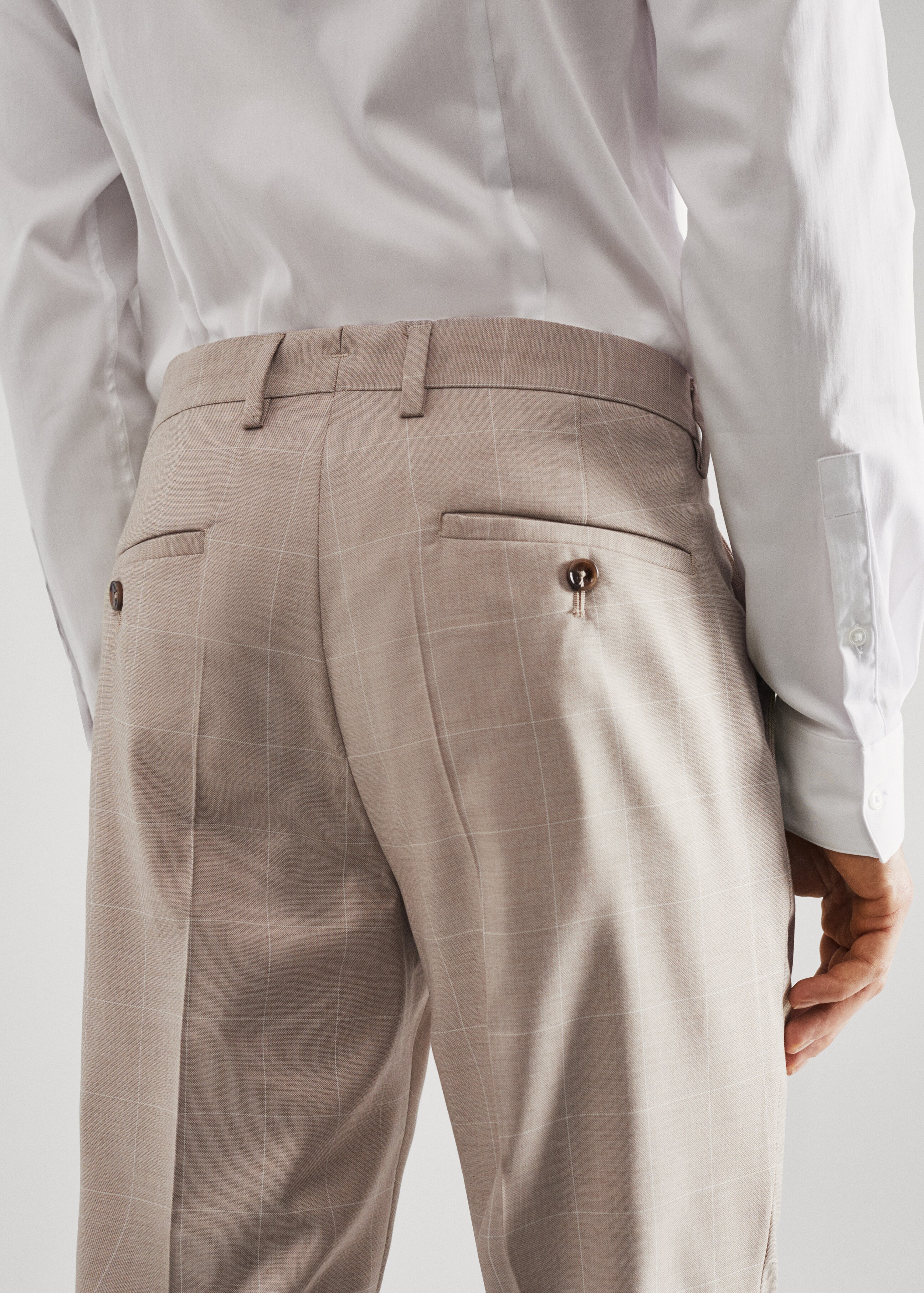 Pantalón traje super slim fit cuadros - Detalle del artículo 4