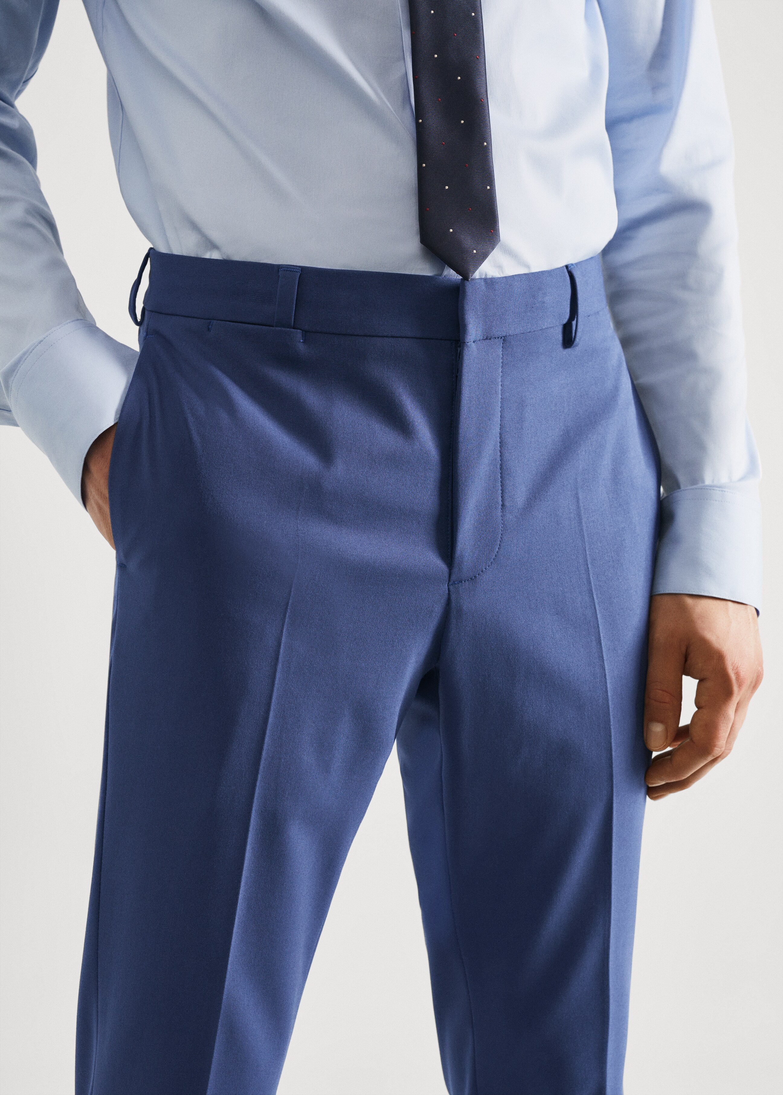 Stretch fabric super slim-fit suit trousers - Details of the article 1