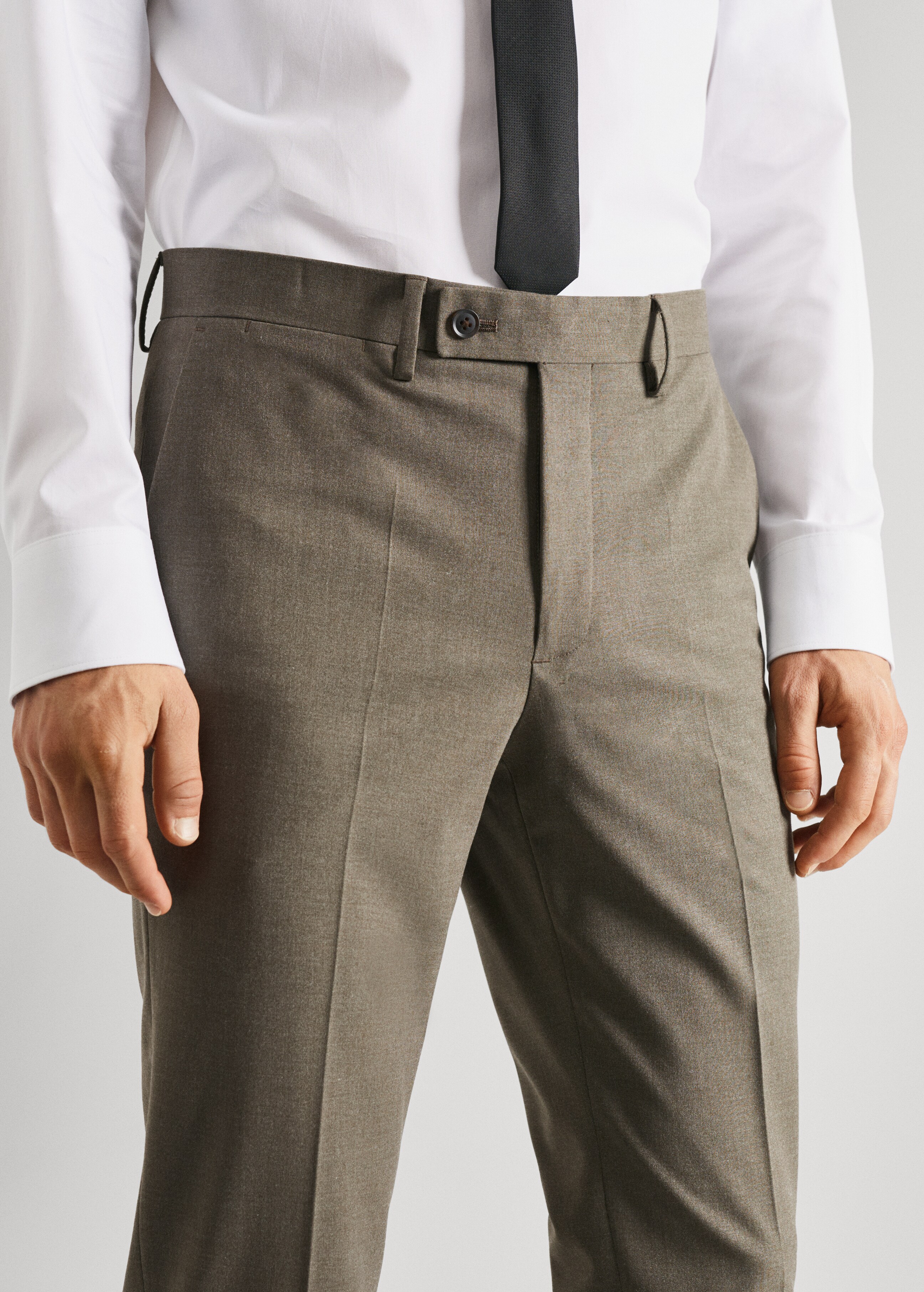 Stretch fabric slim-fit suit trousers - Details of the article 1