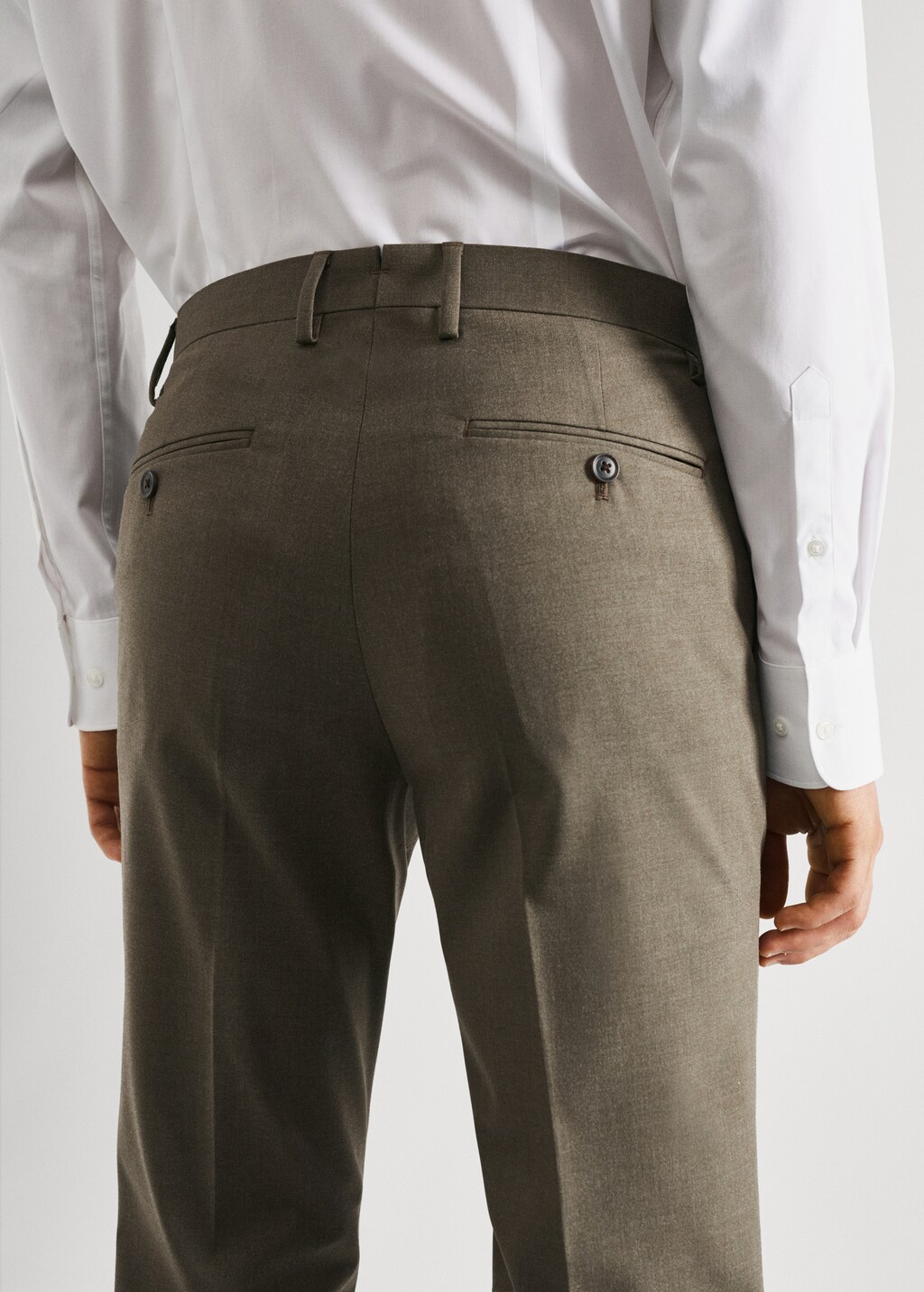 Stretch fabric slim-fit suit trousers - Details of the article 2