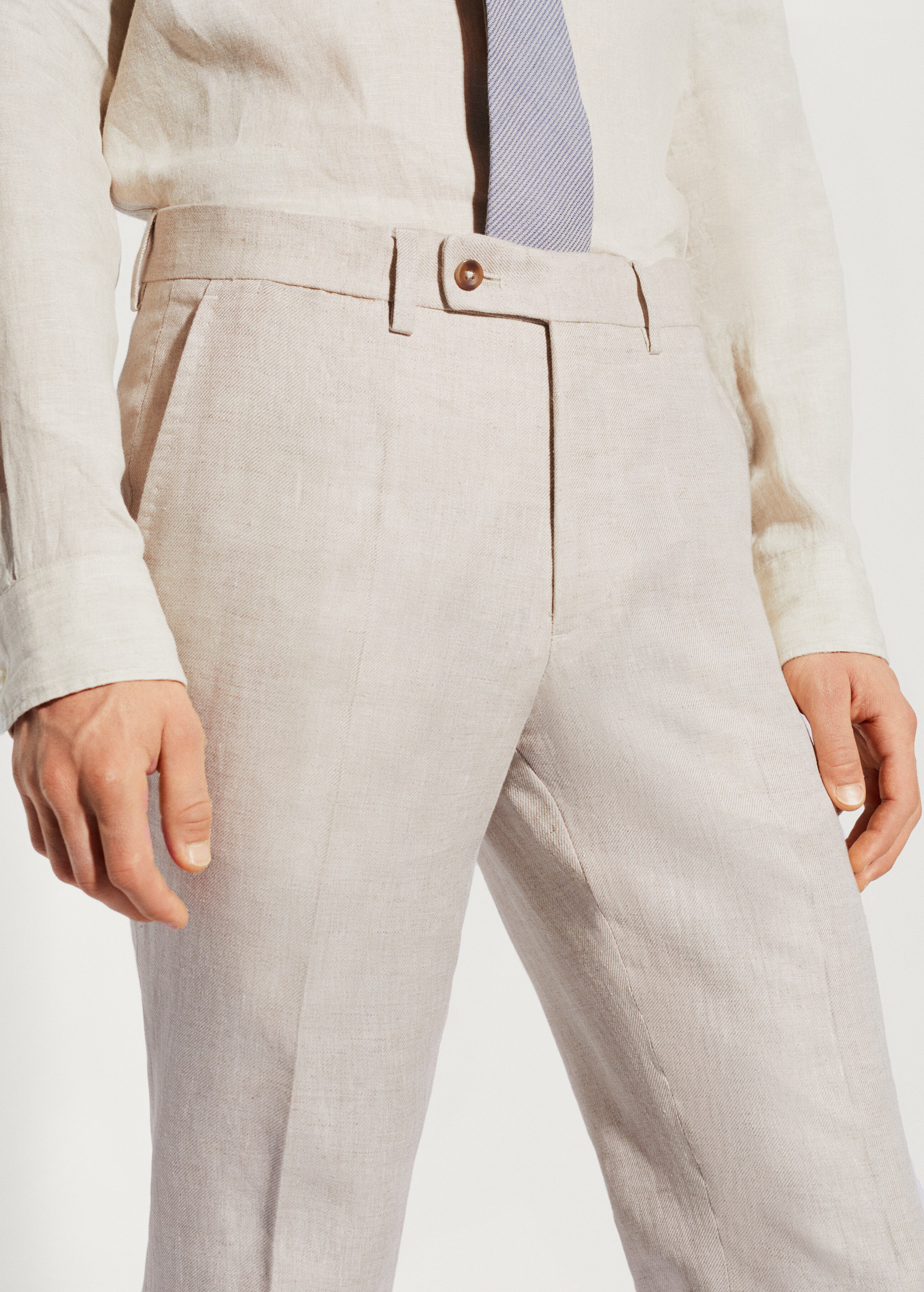 Pantalón traje 100% lino - Detalle del artículo 1