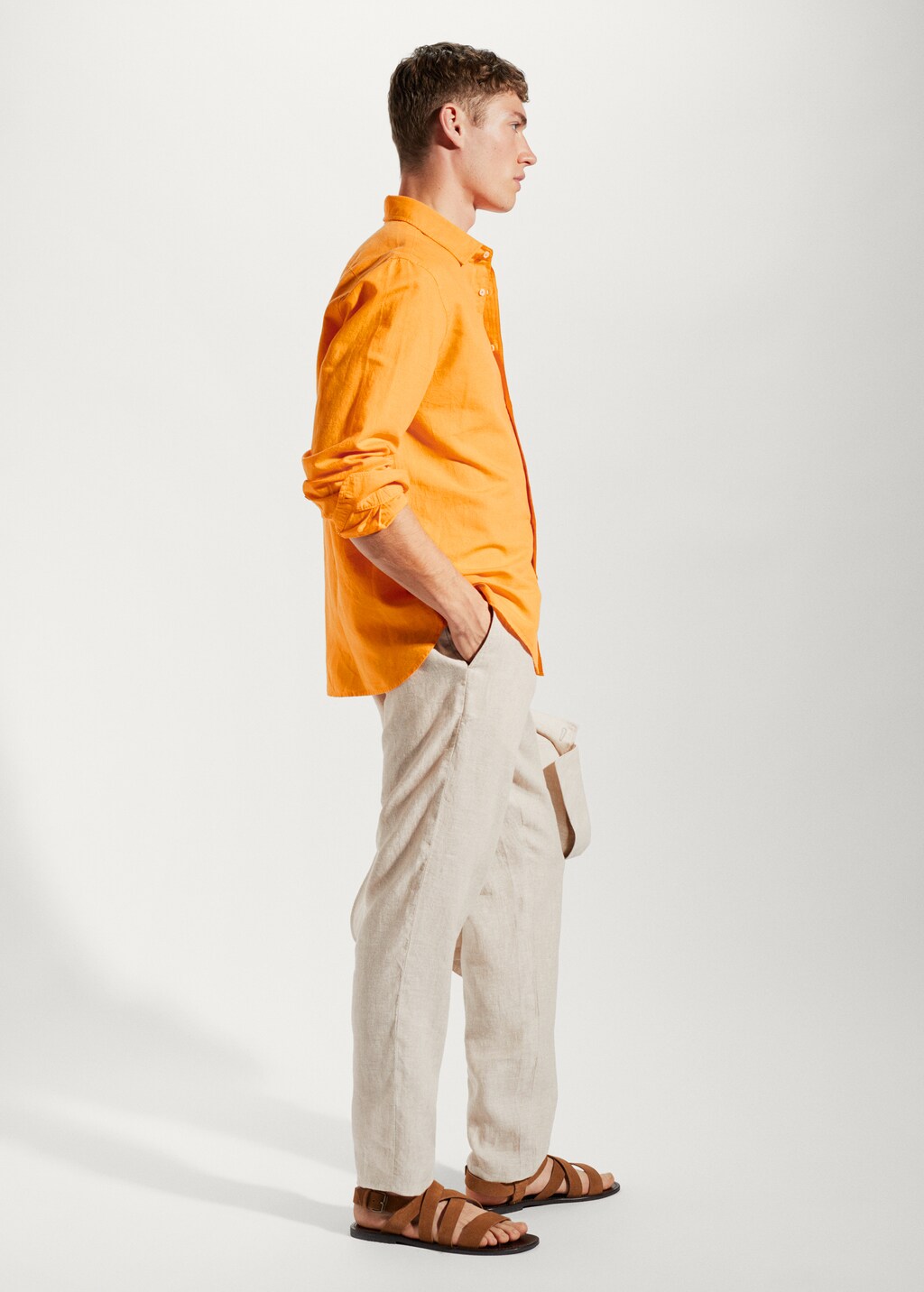 Regular-fit linen cotton shirt - Details of the article 2