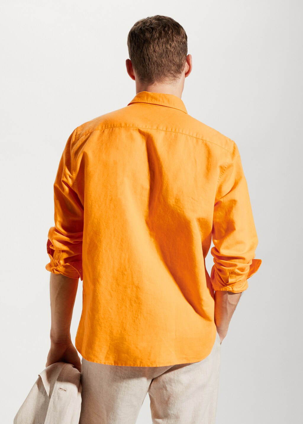 Regular-fit linen cotton shirt - Reverse of the article