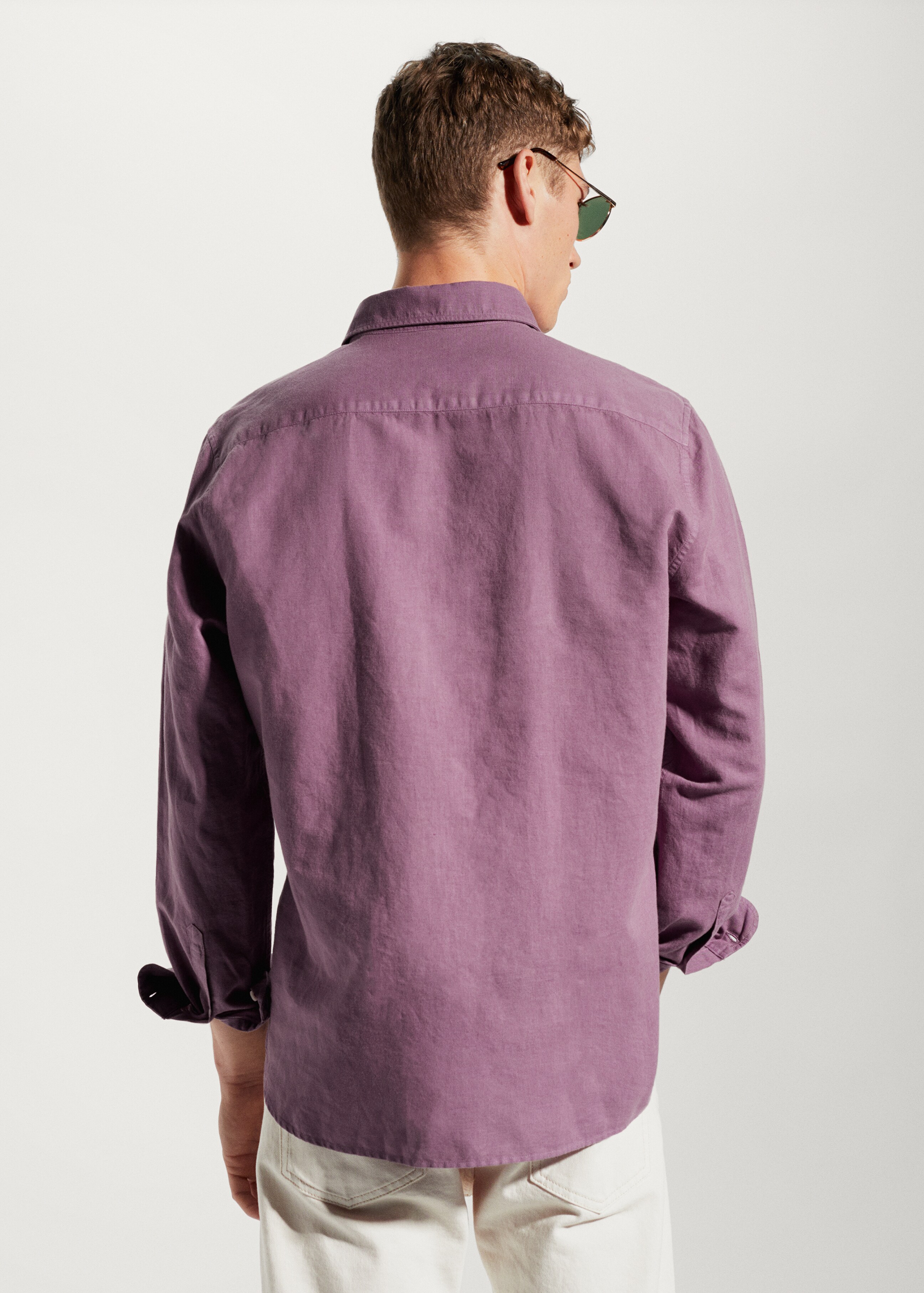 Regular-fit linen cotton shirt - Reverse of the article