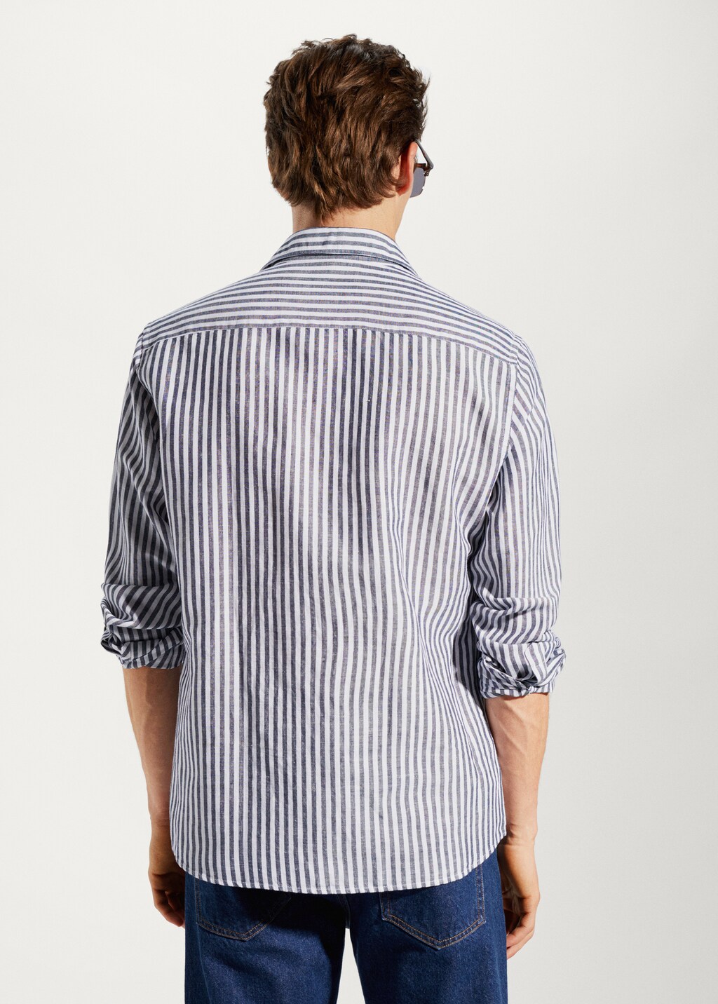 Slim fit striped linen shirt - Reverse of the article