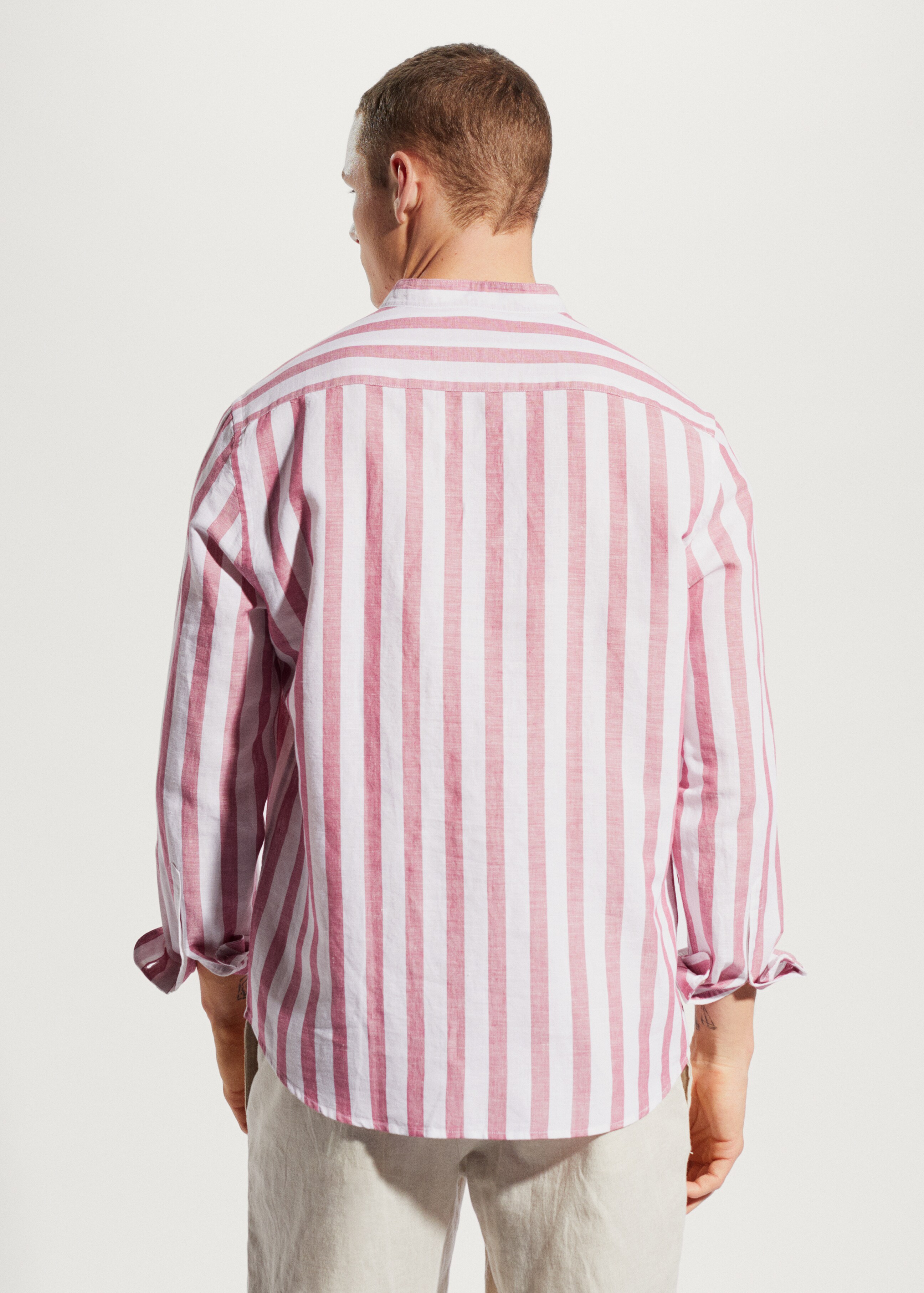Regular-fit striped linen shirt - Reverse of the article