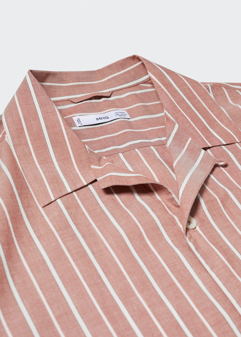 Striped shirt 100% cotton bowling collar - Details of the article 8