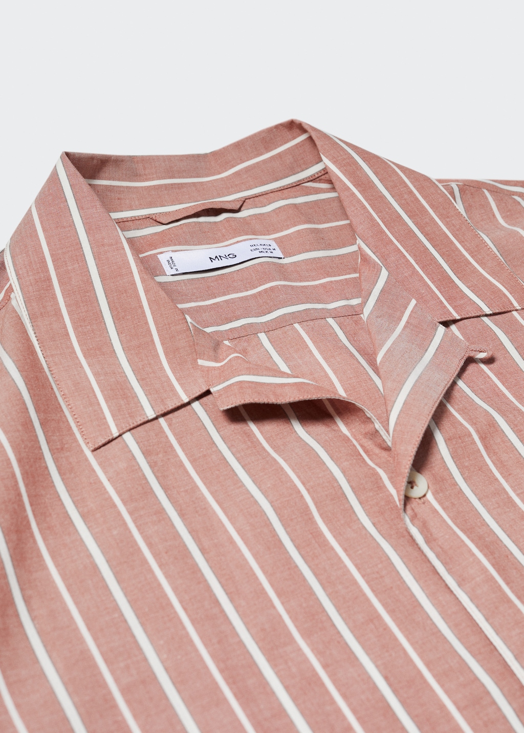 Striped shirt 100% cotton bowling collar - Details of the article 8