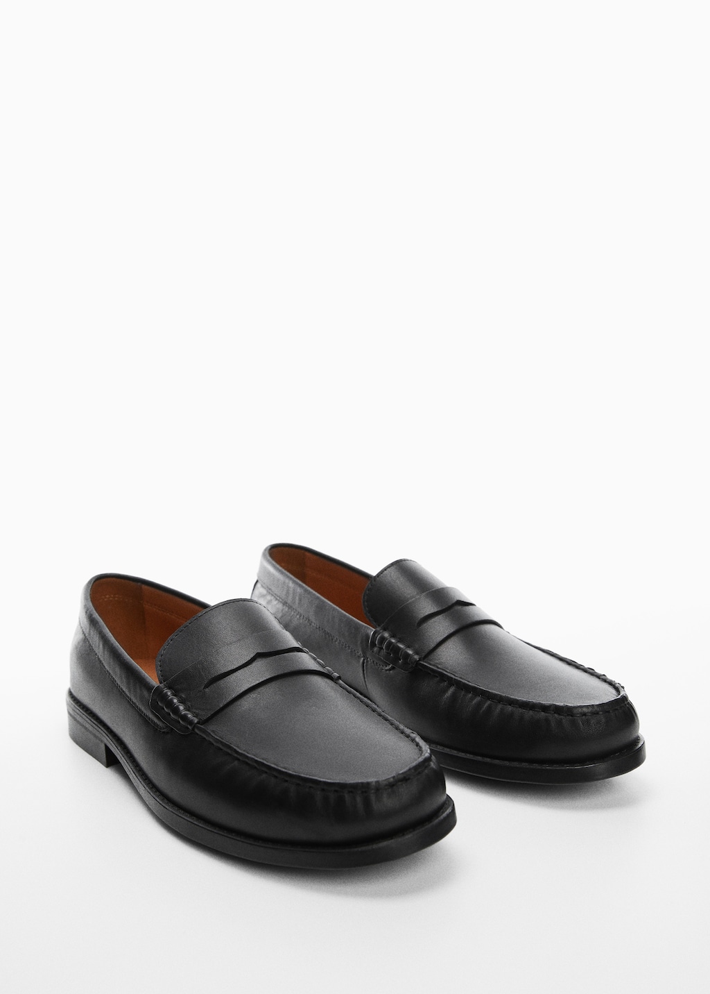 Mocassins cuir detail en forme de masque Homme MANGO OUTLET Monaco