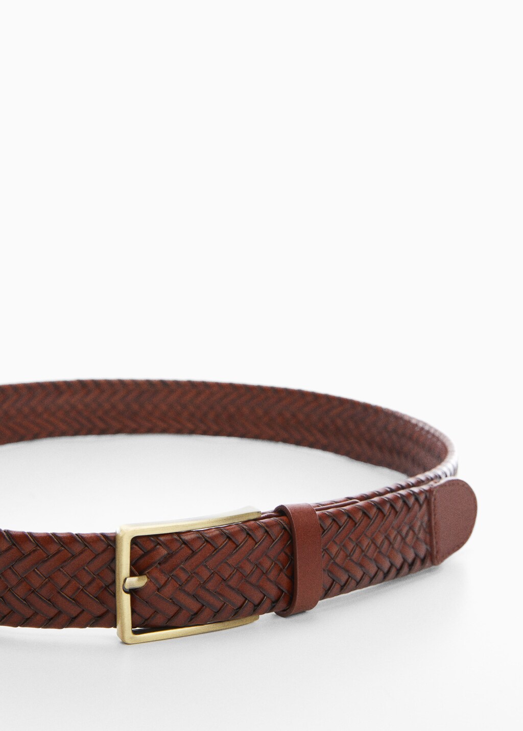 Braided leather belt - Medium plane