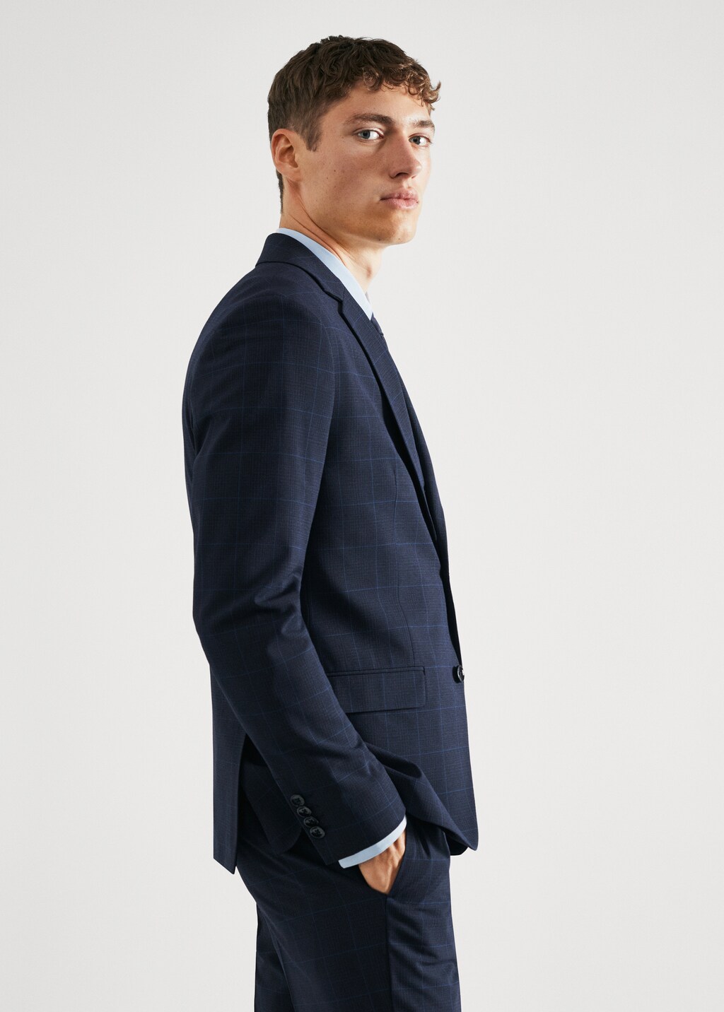 Super slim-fit check suit jacket - Details of the article 2