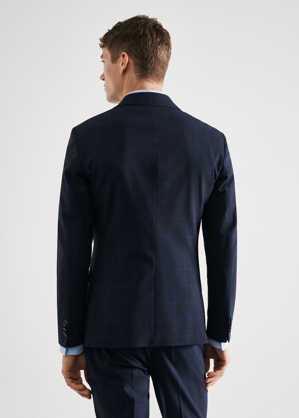 Super slim-fit check suit jacket - Reverse of the article