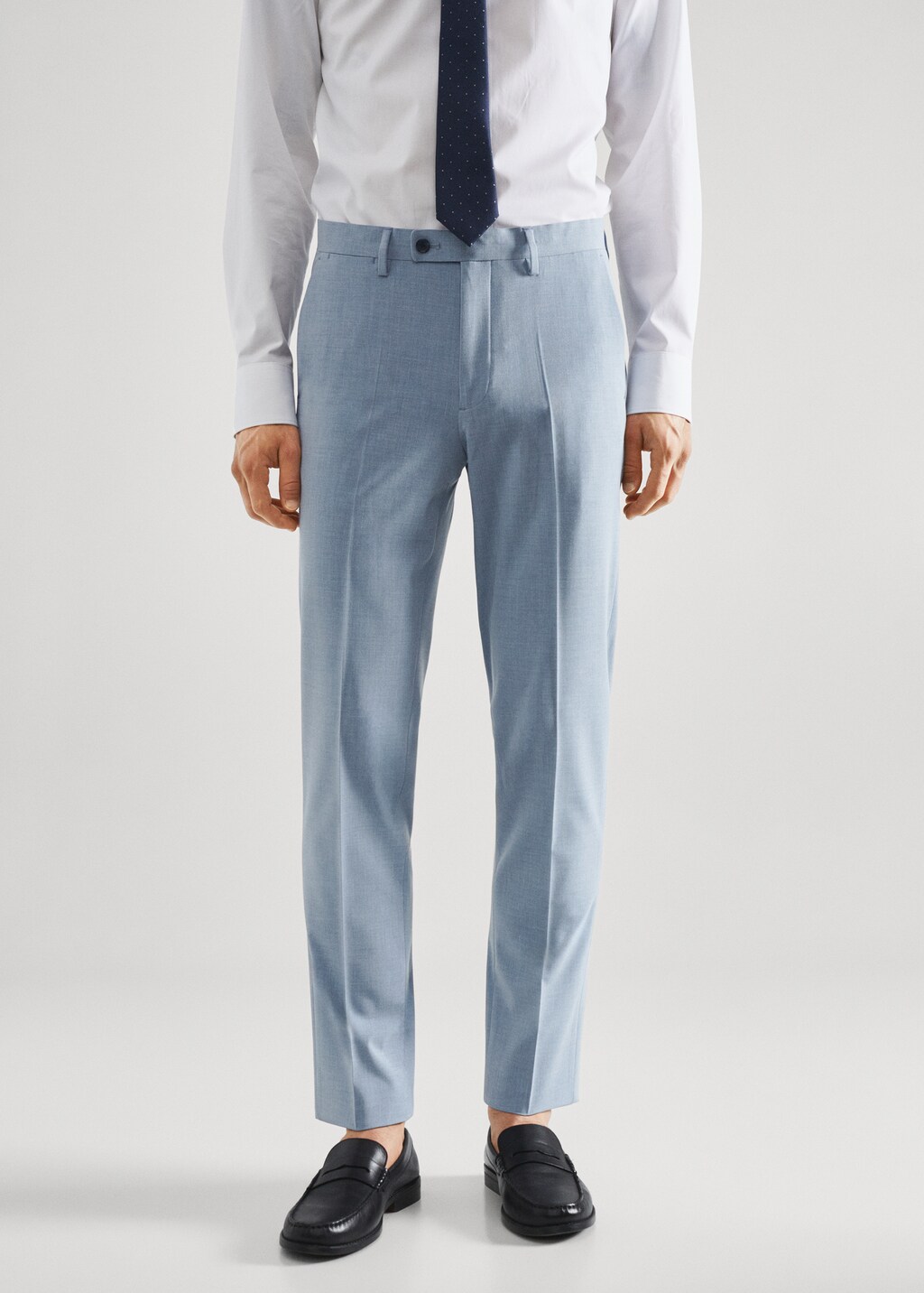 Stretch fabric slim-fit suit trousers - Medium plane