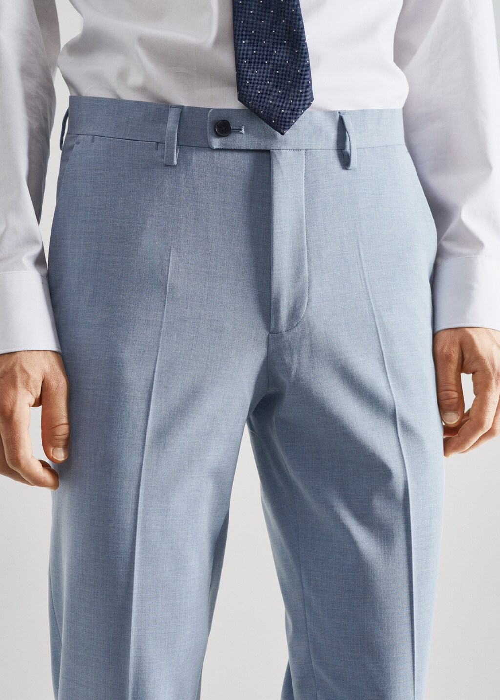 Stretch fabric slim-fit suit trousers - Details of the article 1