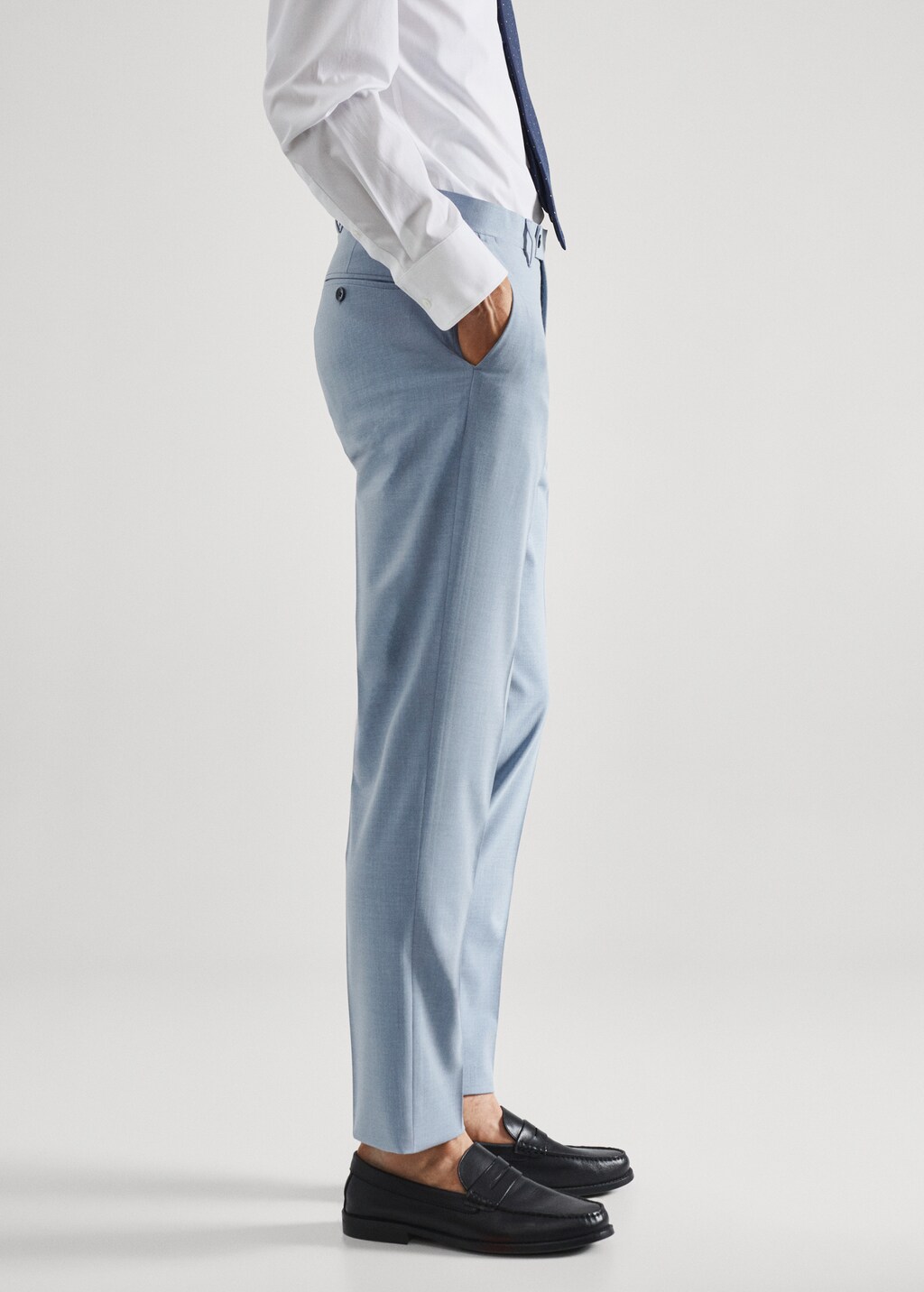 Stretch fabric slim-fit suit trousers - Details of the article 2