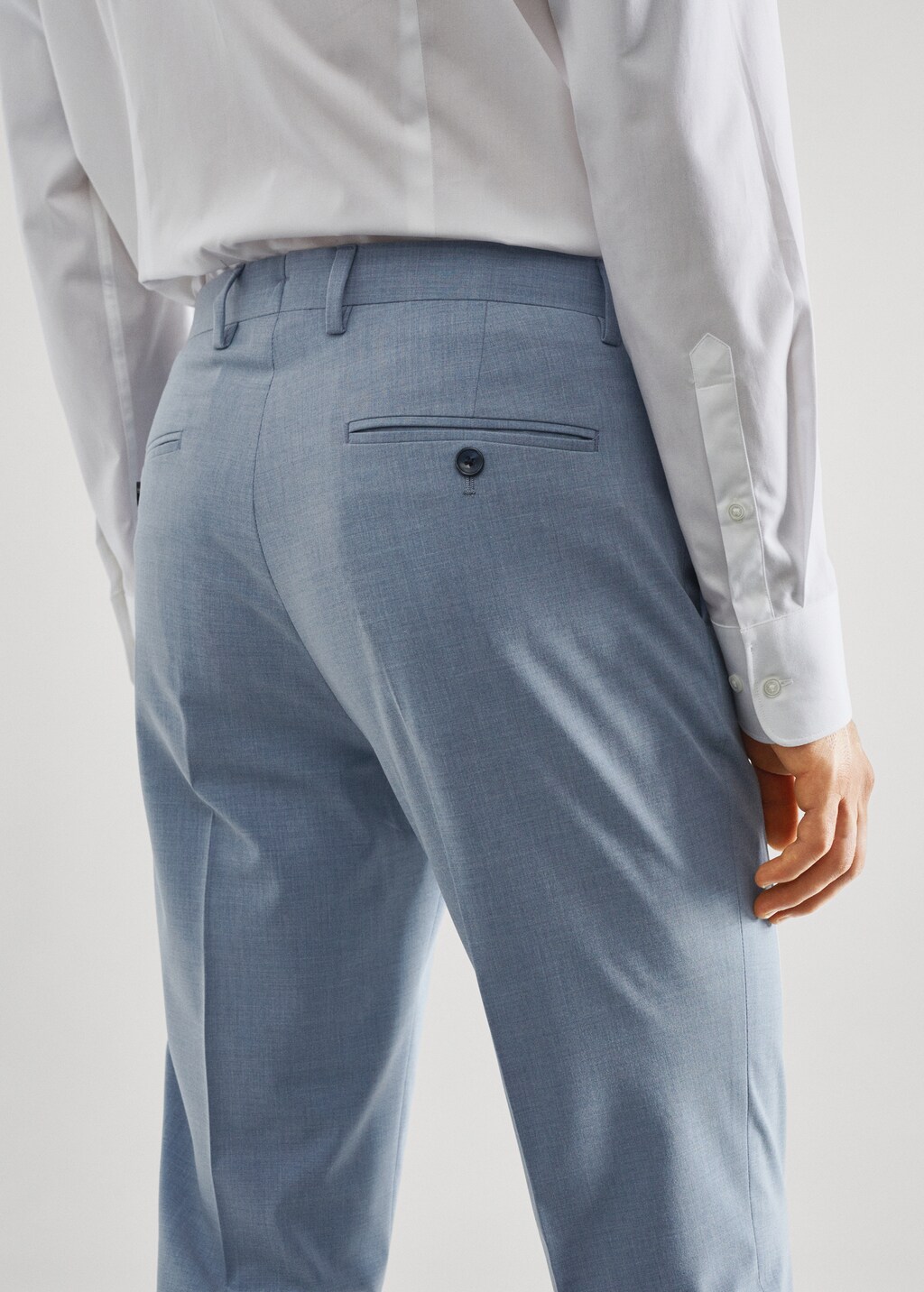 Stretch-fabric slim-fit suit trousers - Details of the article 4