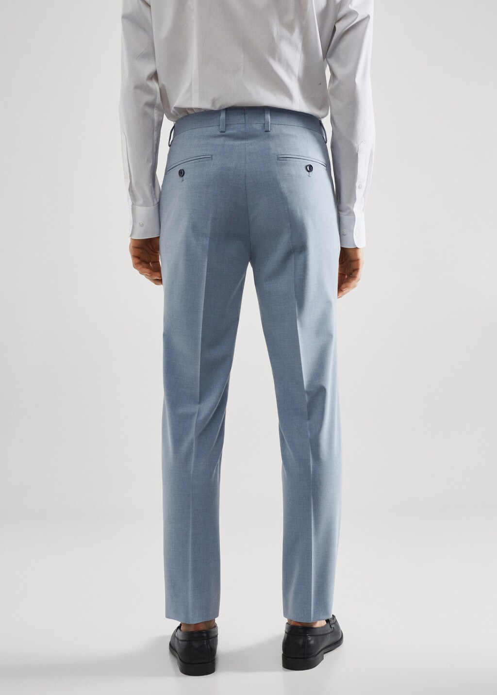 Stretch fabric slim-fit suit trousers - Reverse of the article