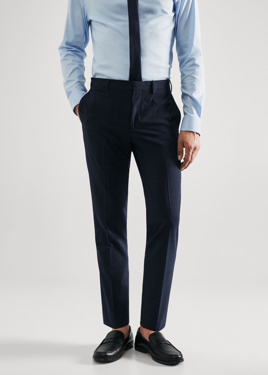 Super slim-fit Tailored check trousers - Medium plane