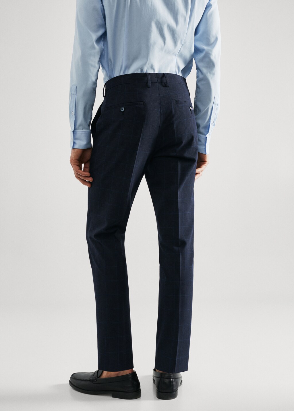 Super slim-fit Tailored check trousers - Reverse of the article