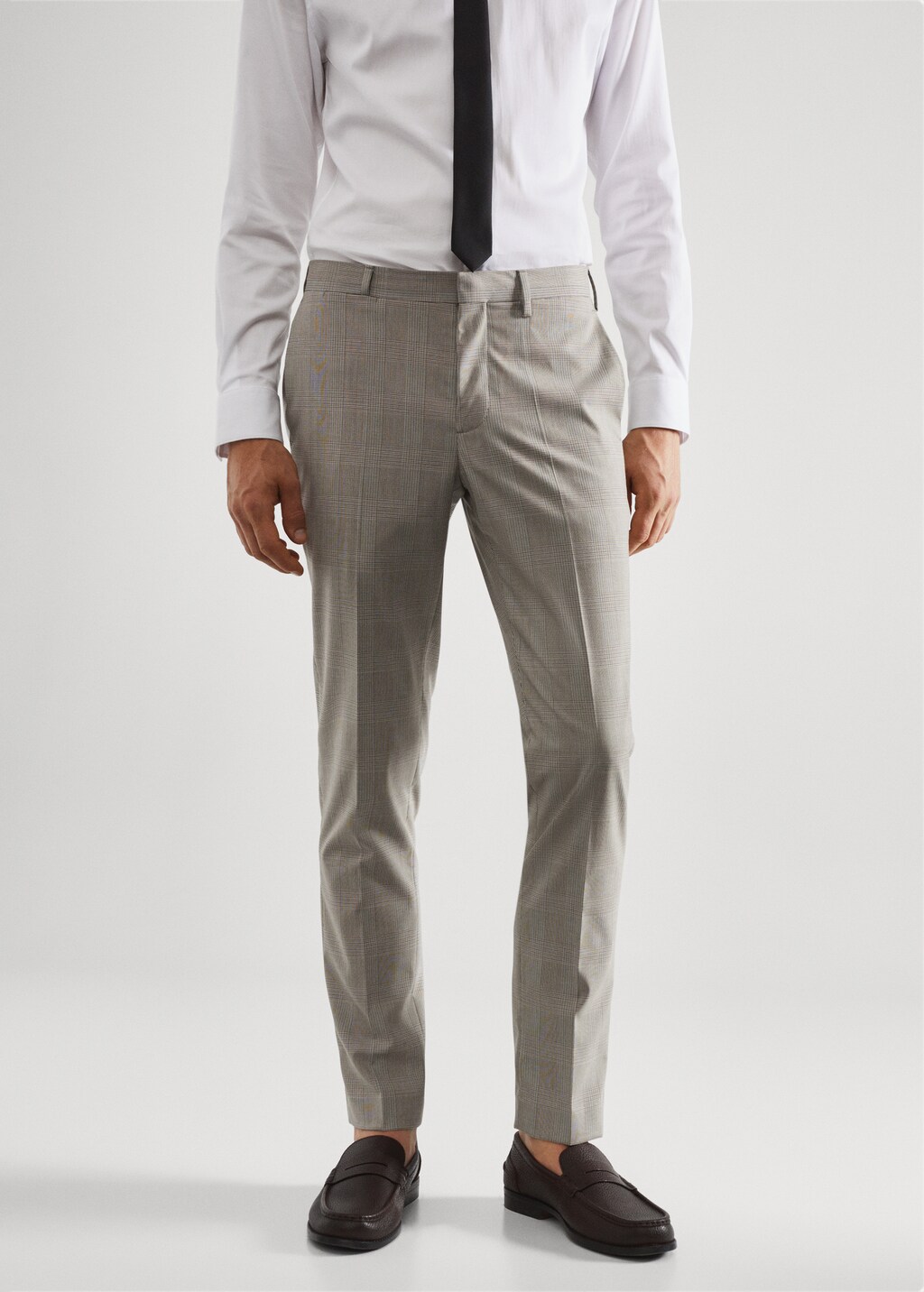 Super slim-fit printed suit trousers - Medium plane