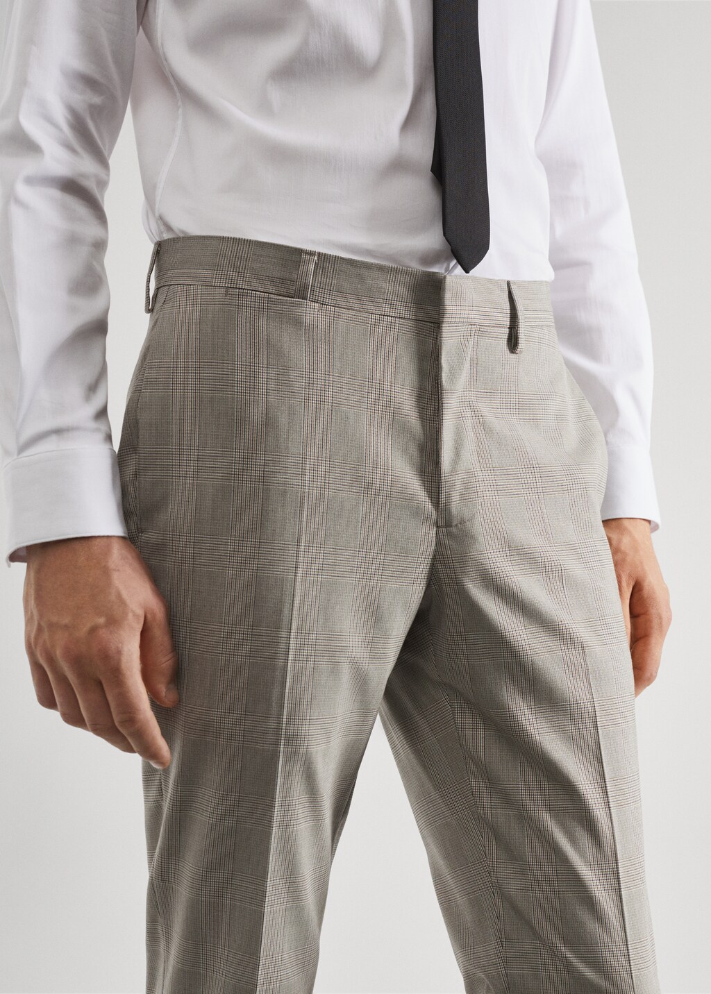 Super slim-fit printed suit trousers - Details of the article 1