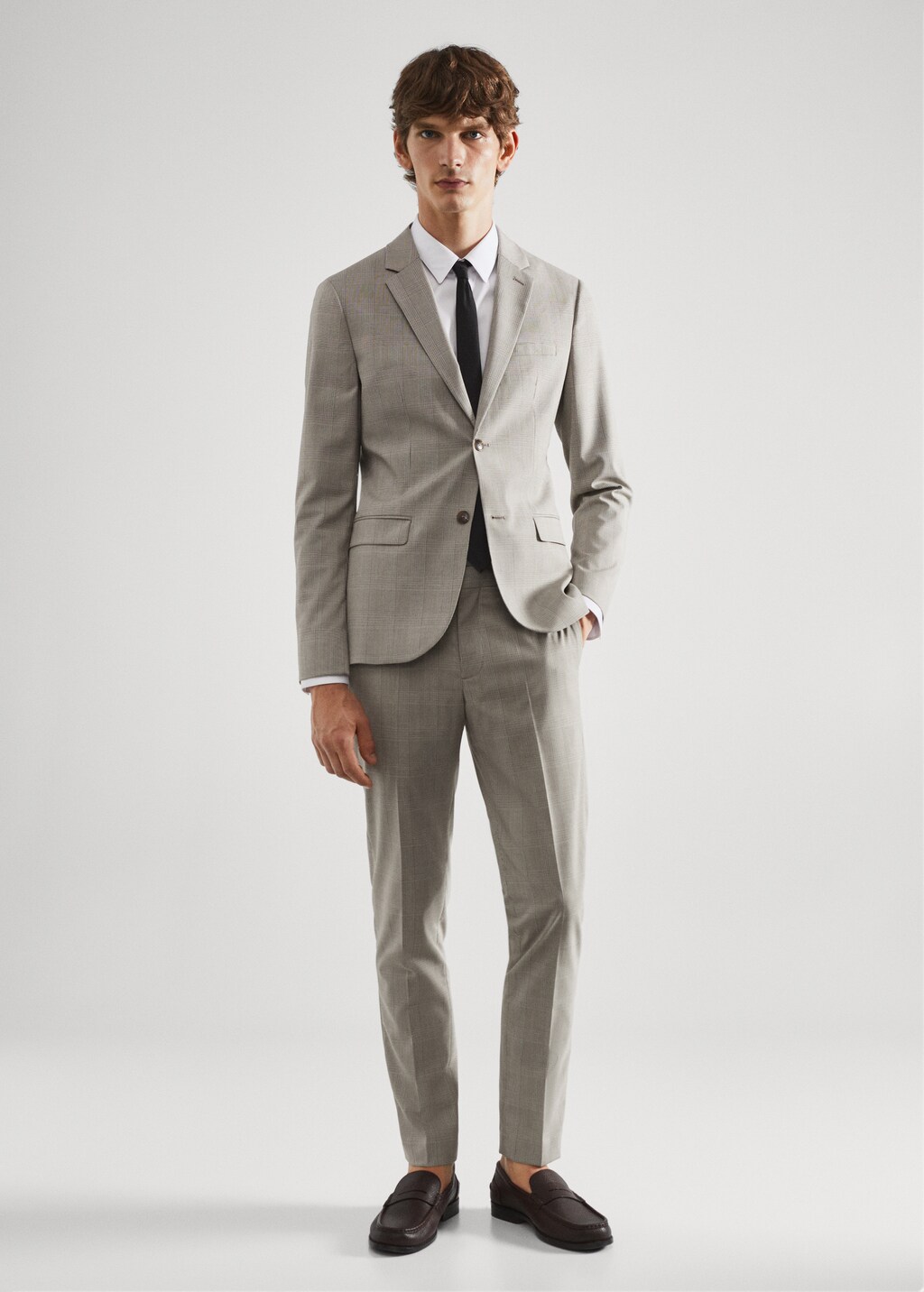 Super slim-fit printed suit trousers - Details of the article 4