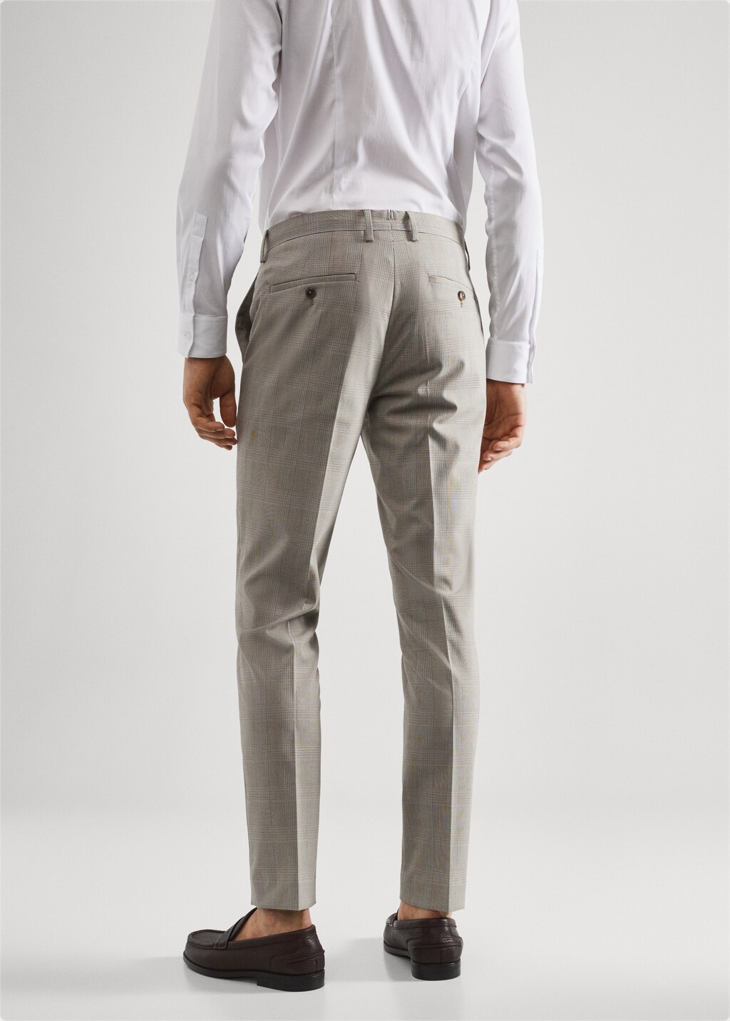 Super slim-fit printed suit trousers - Reverse of the article