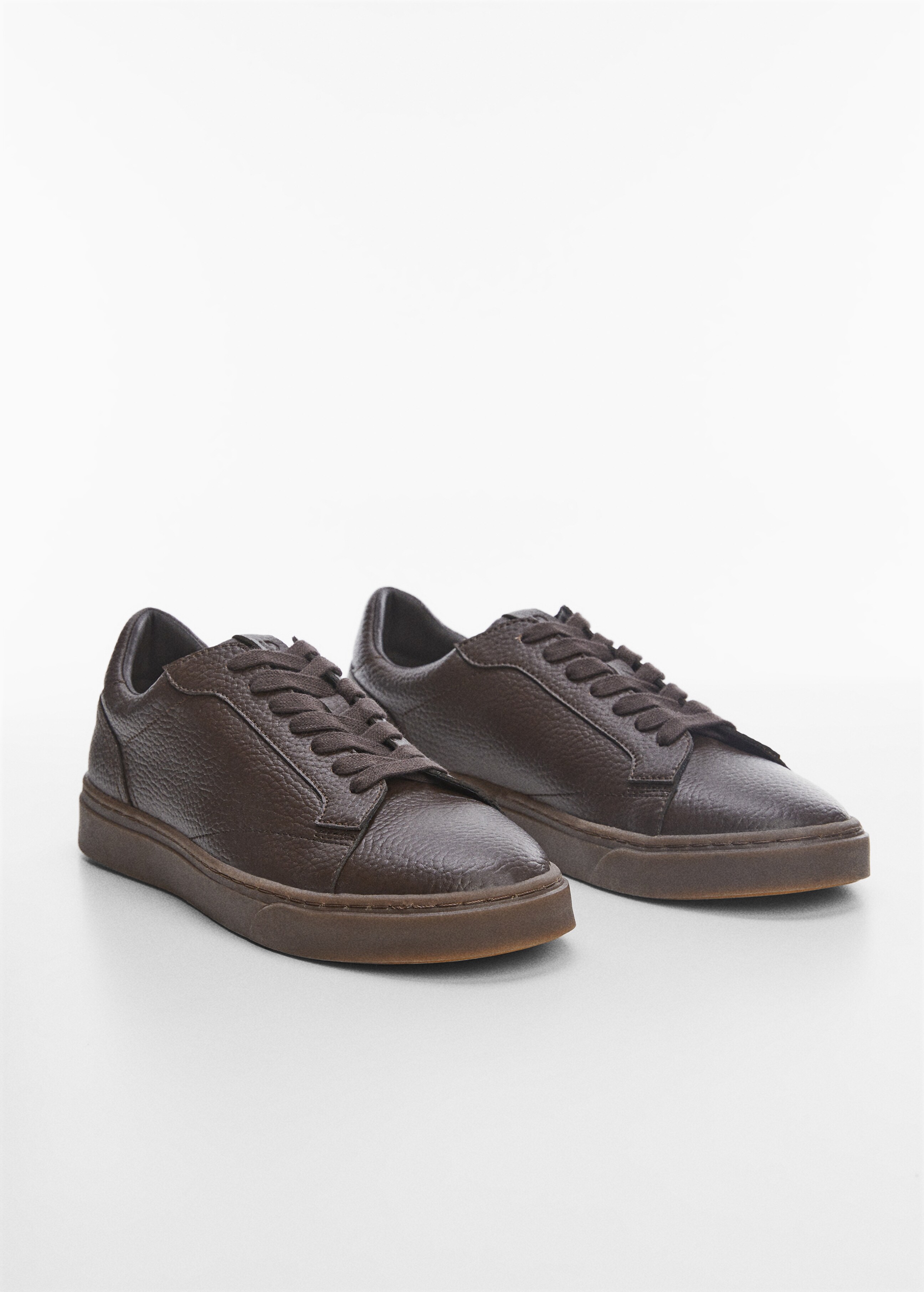 Pebbled leather sneakers - Medium plane