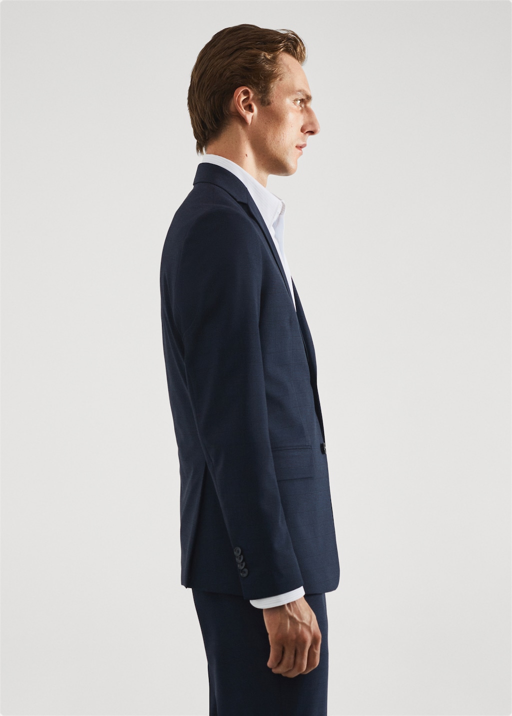 Stretch fabric slim-fit printed suit jacket  - Details of the article 2