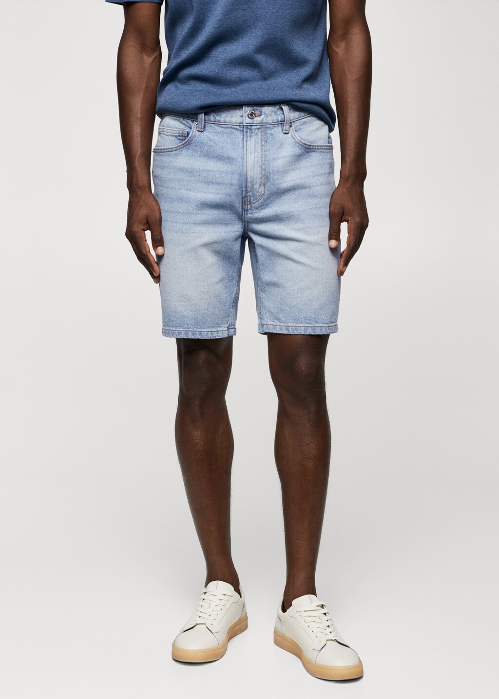 Bermudas vaquera regular fit - Plano medio