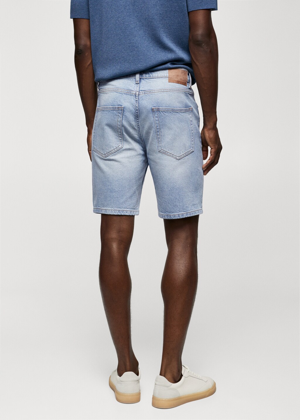 Regular-fit denim bermuda shorts - Reverse of the article