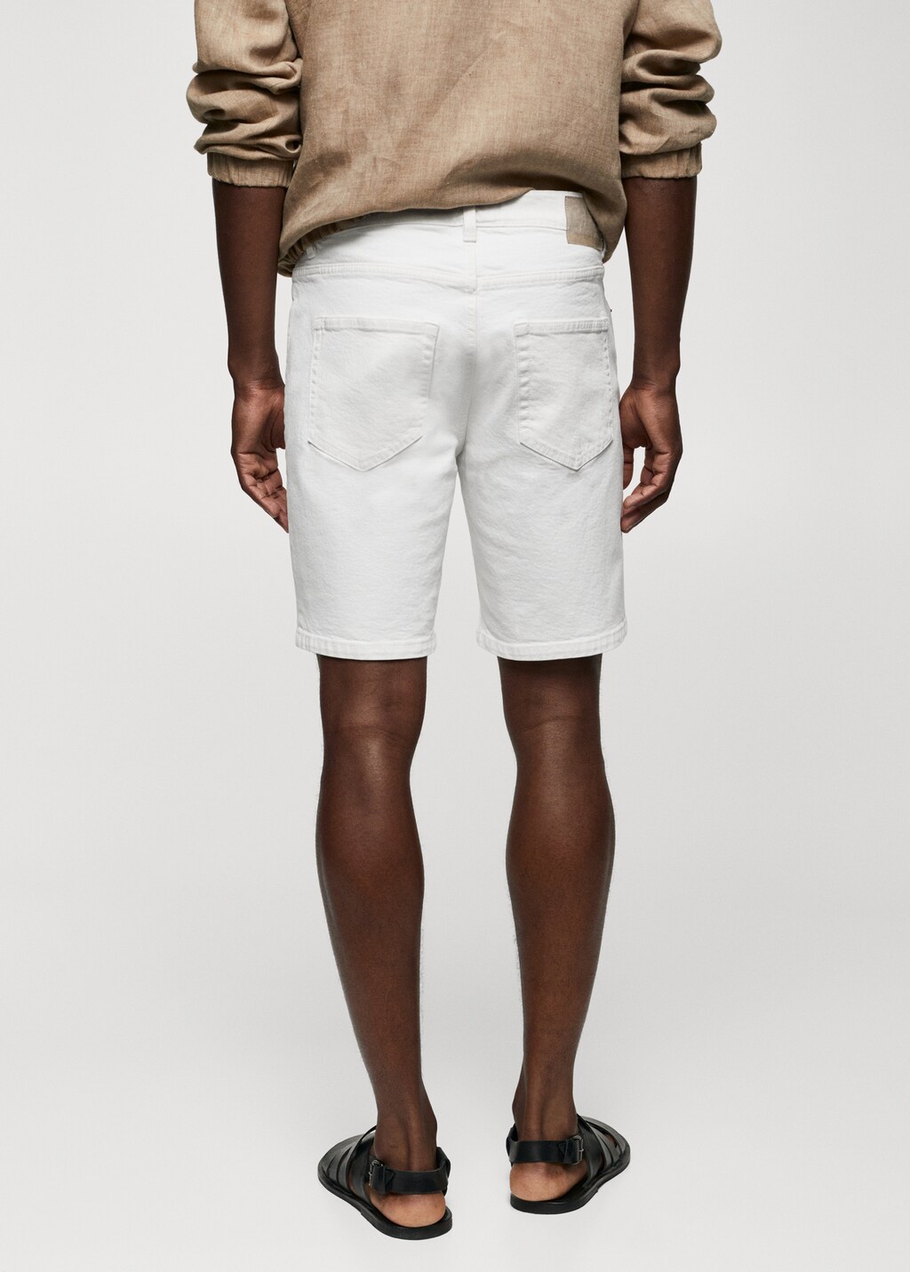 Regular-fit denim bermuda shorts - Reverse of the article