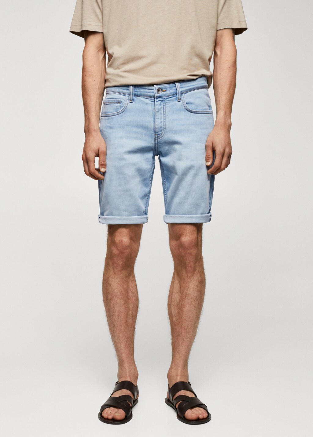 Slim Fit-Jeans-Bermudashorts - Mittlere Ansicht