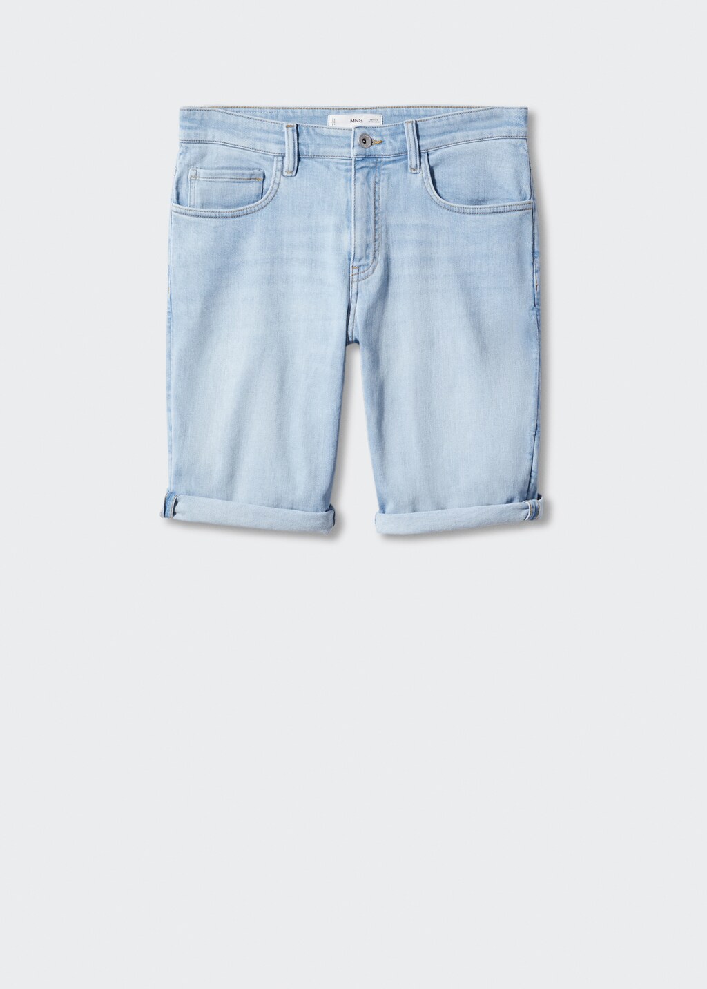 Slim-fit denim bermuda shorts - Article without model