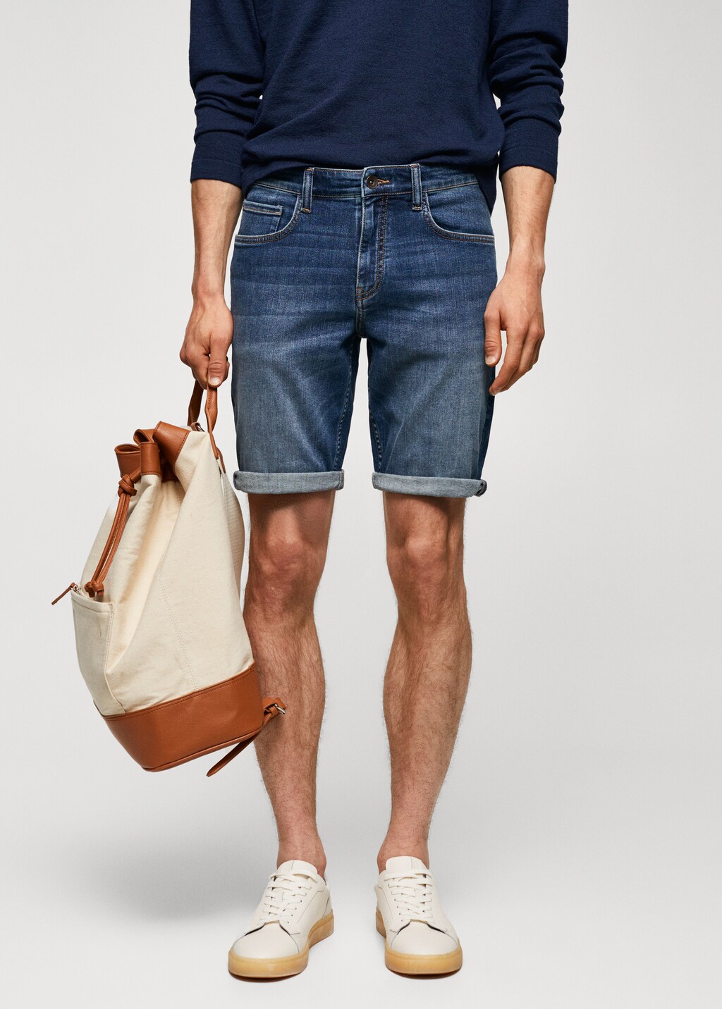 Slim Fit-Jeans-Bermudashorts - Mittlere Ansicht