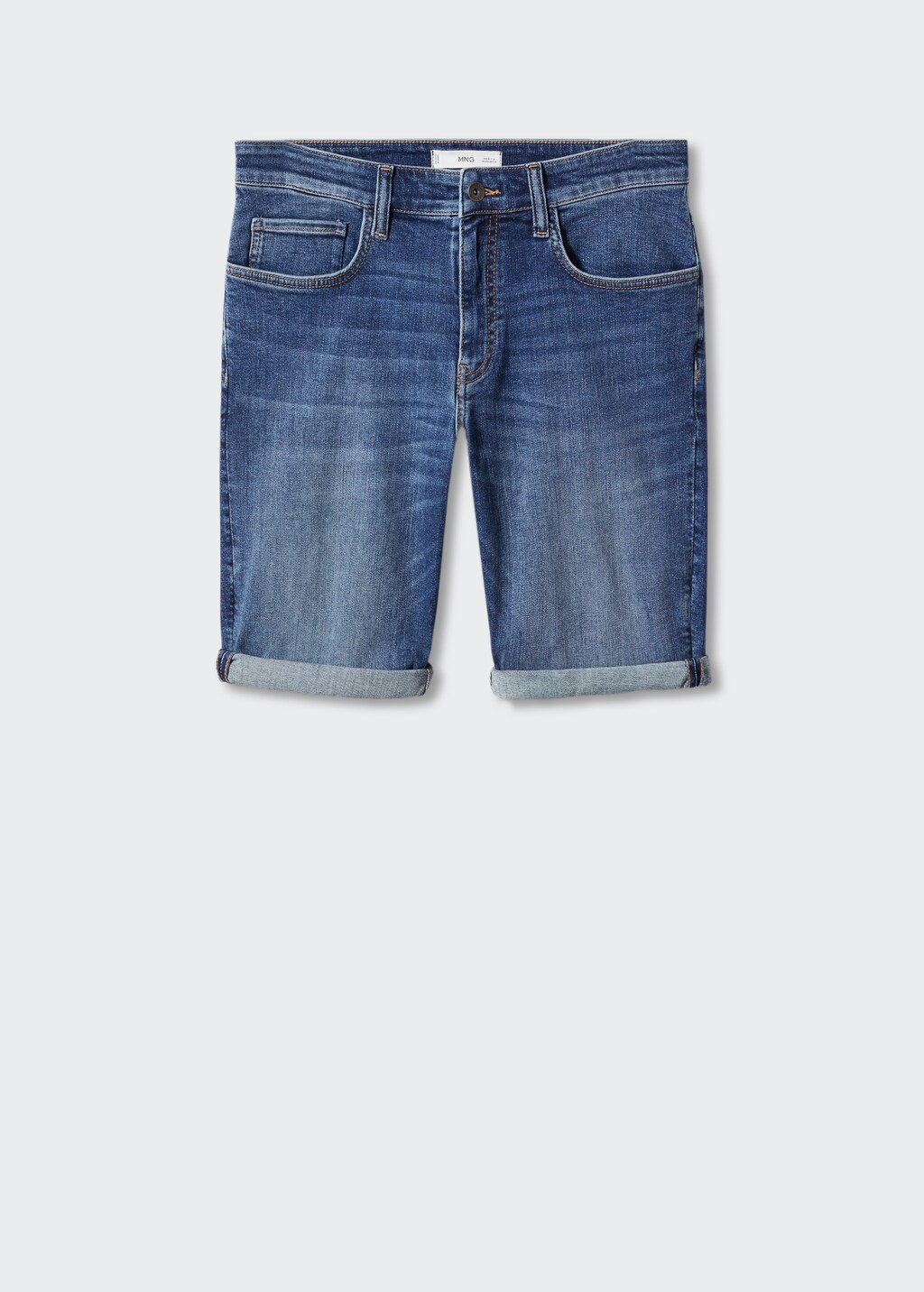 Slim-fit denim bermuda shorts - Article without model