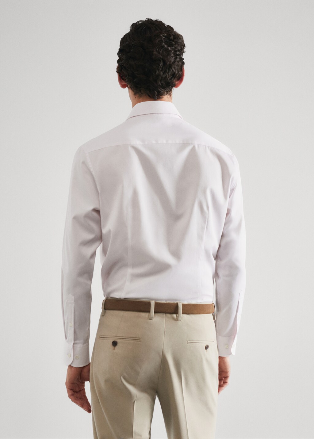 Slim-fit micro-stripe twill suit shirt - Reverse of the article