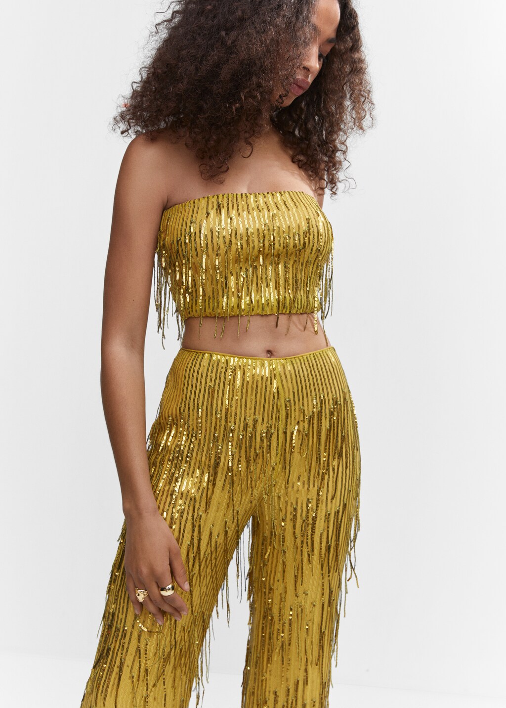 Metallic fringed trousers - Details of the article 1