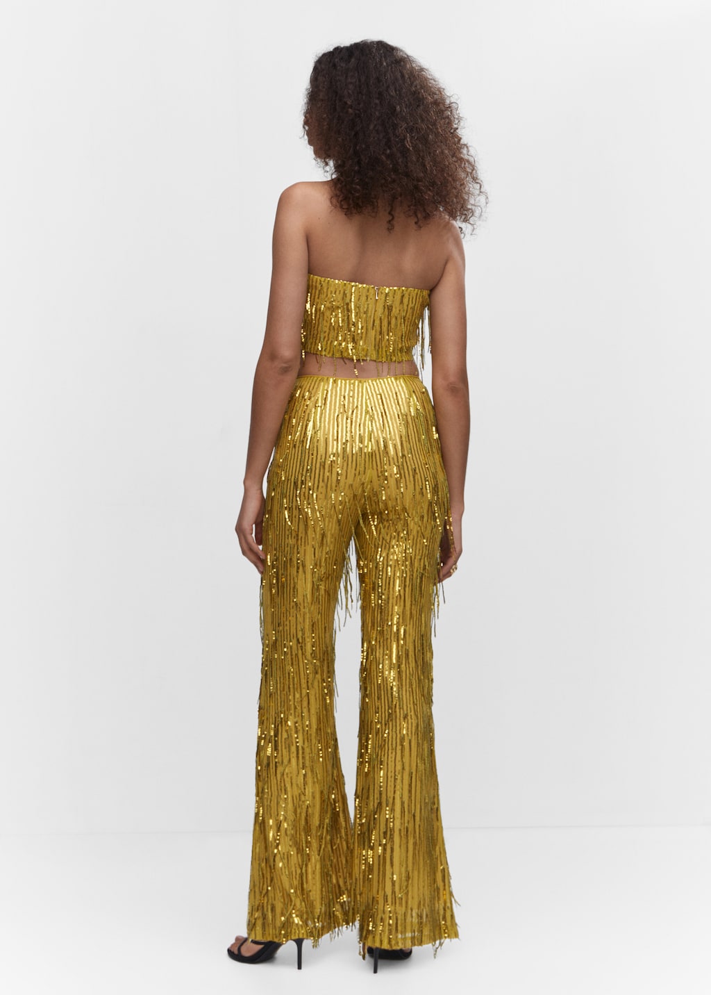 Metallic fringed pants - Women | MANGO OUTLET USA