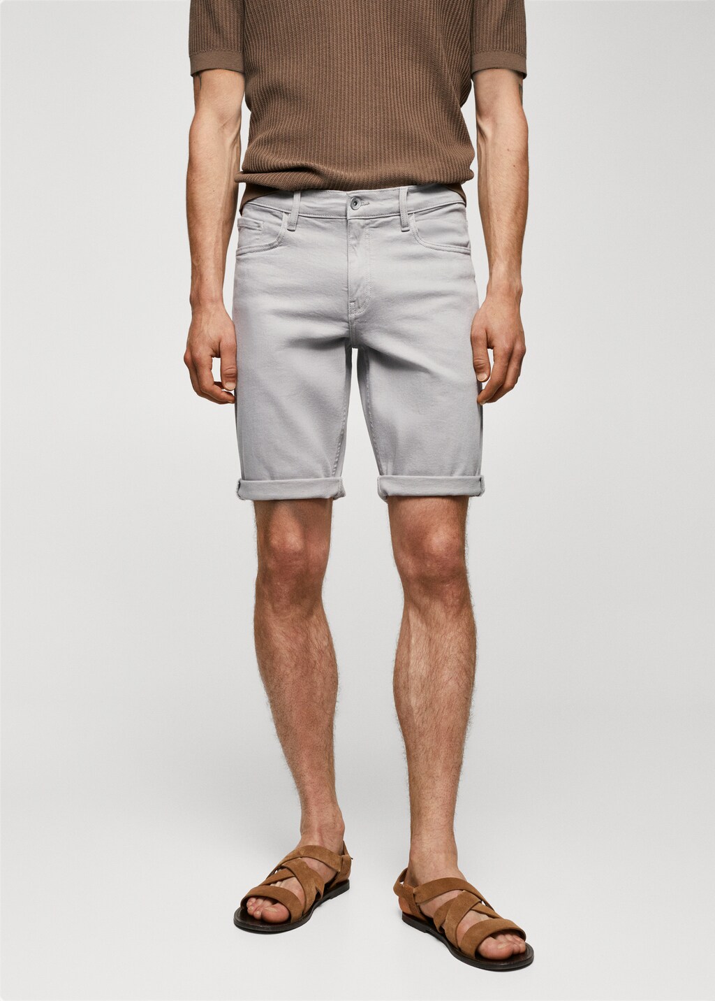 Slim Fit-Jeans-Bermudashorts - Mittlere Ansicht